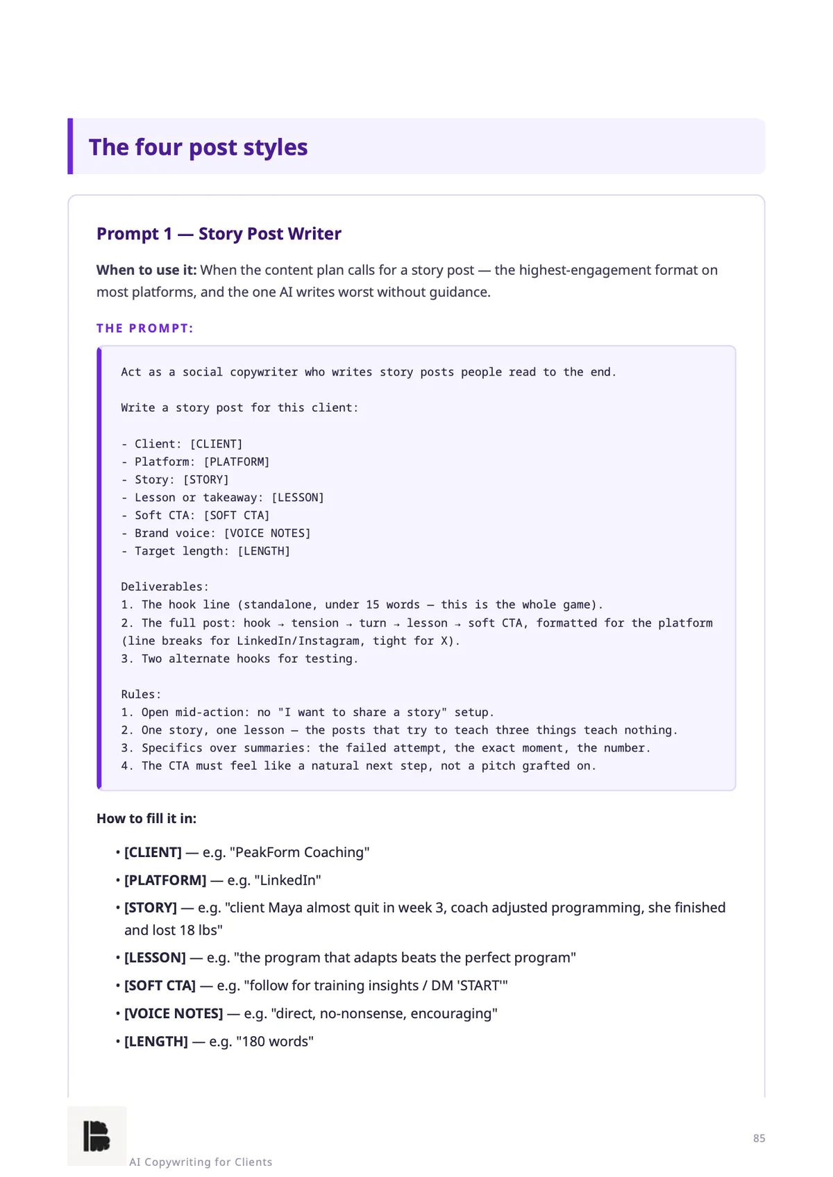 A social post prompt — Module 3