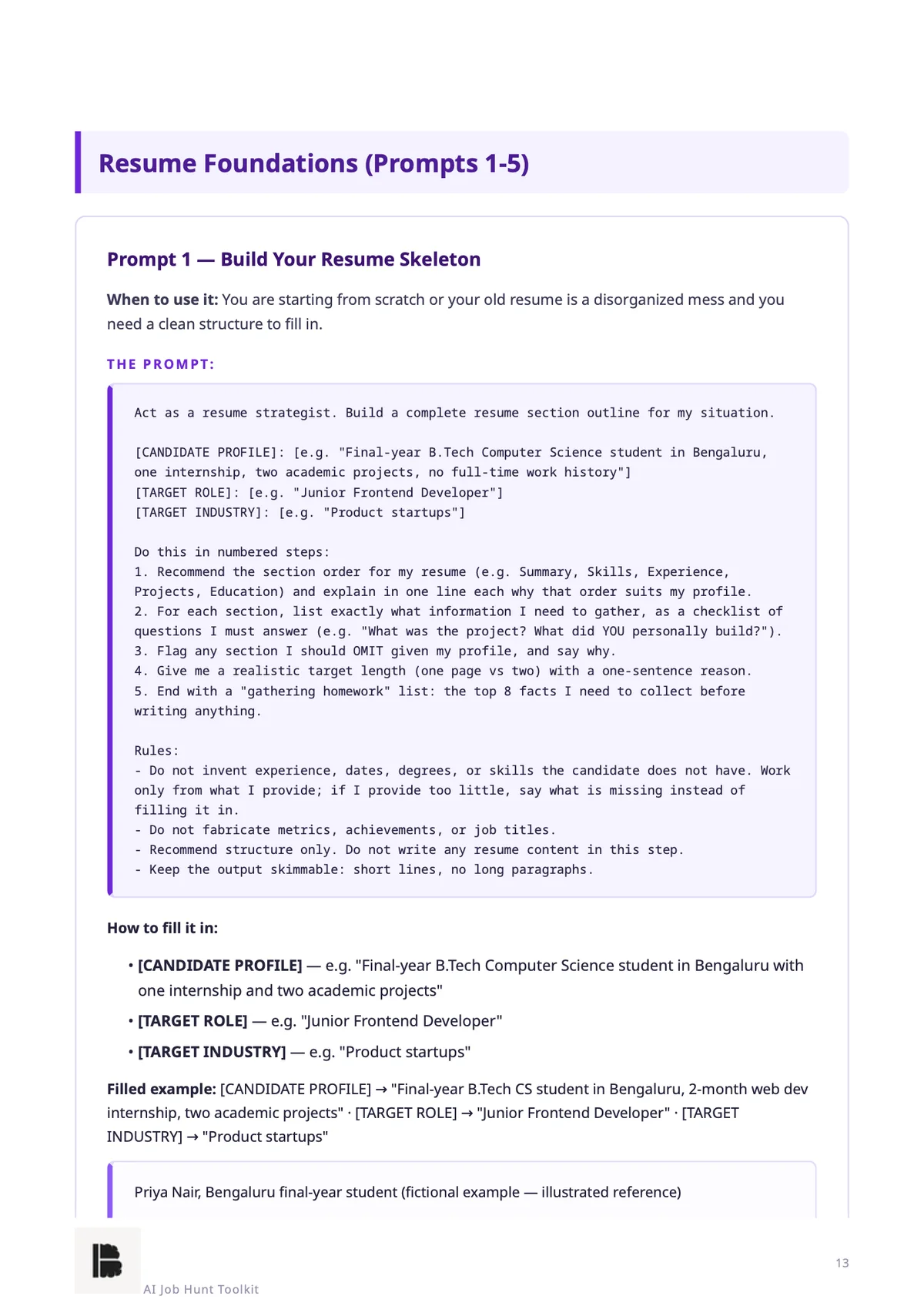 A full prompt — Module 1, Prompt 1