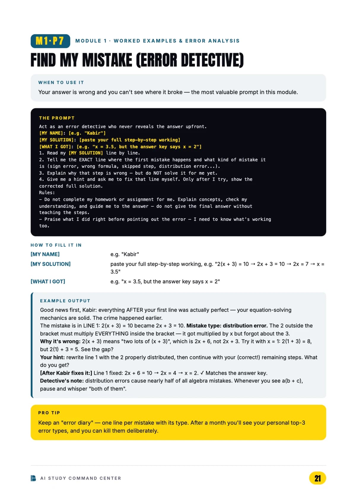 Find My Mistake (Error Detective) — Module 1