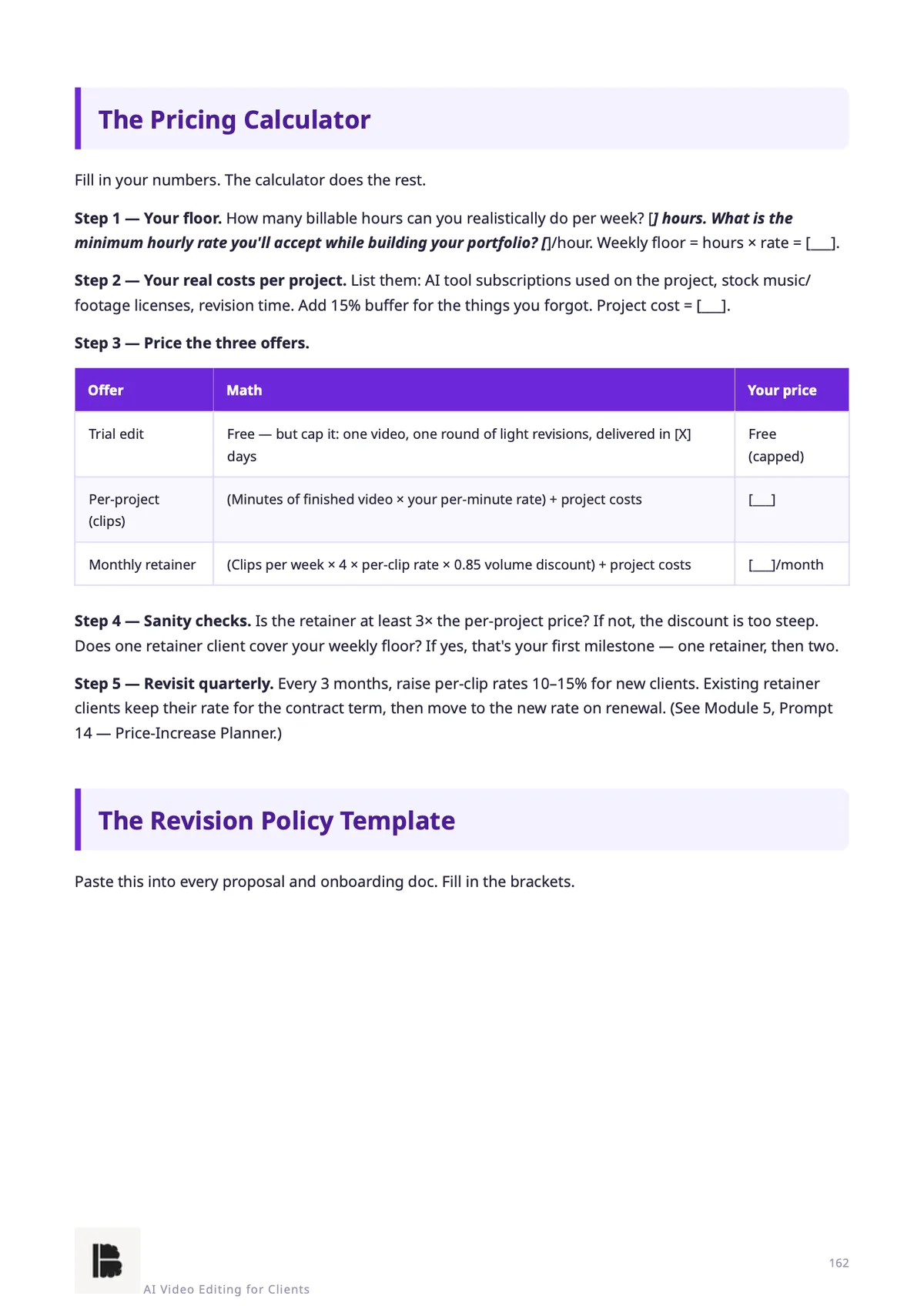 The pricing calculator