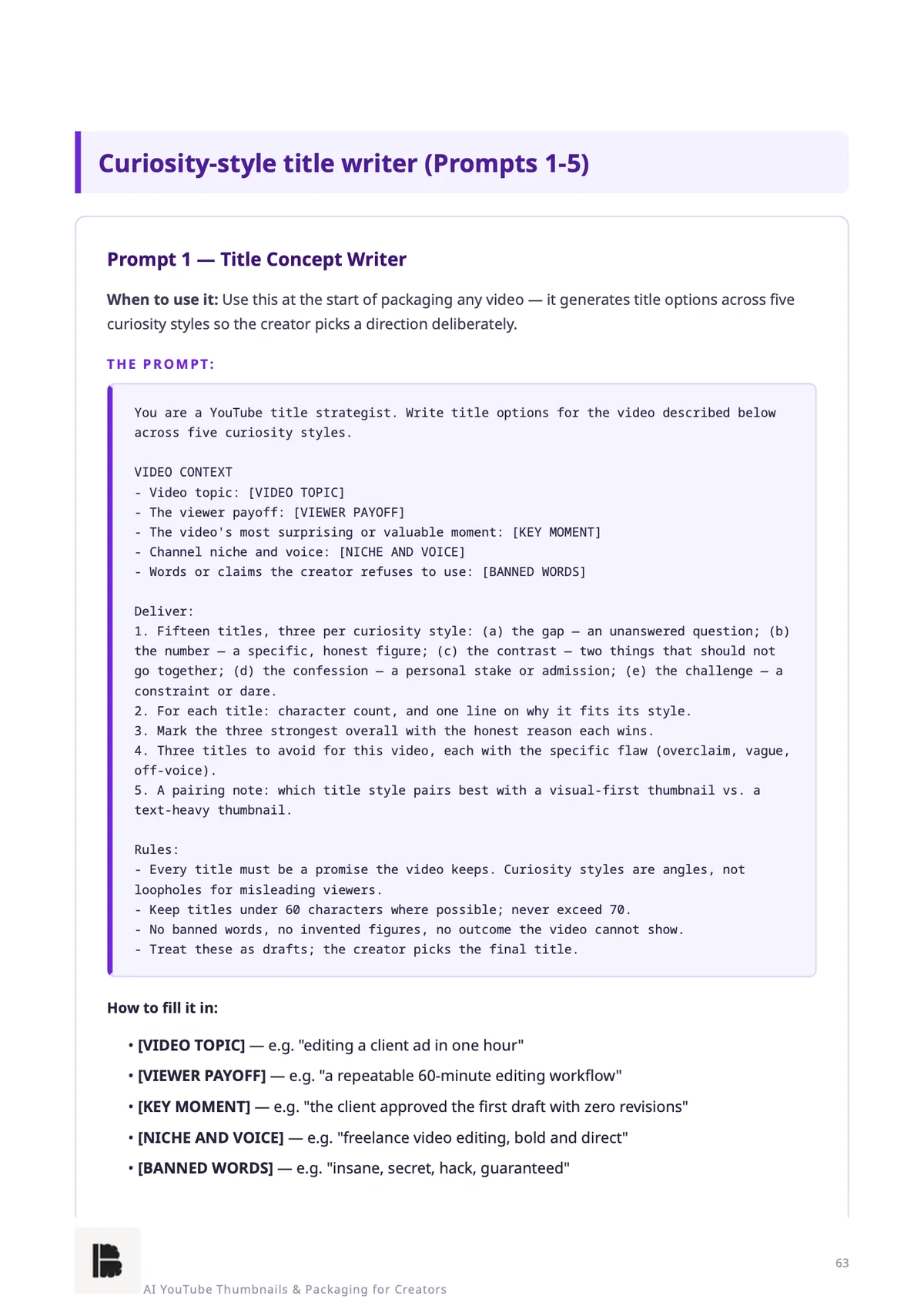The curiosity title writer — Module 2