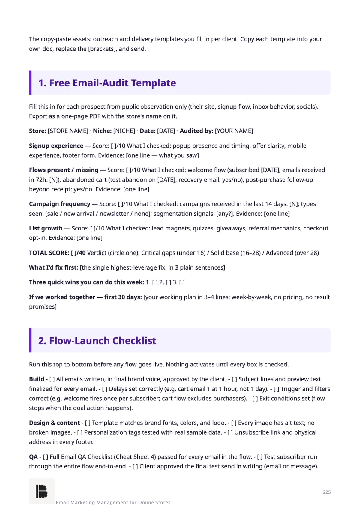The free email-audit template & flow-launch checklist