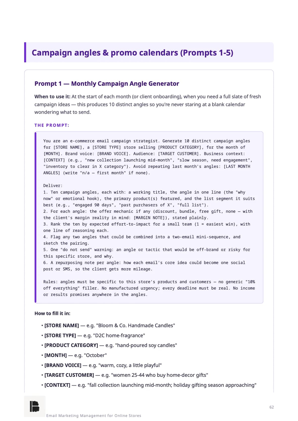 Campaign angles & promo calendars — Module 2