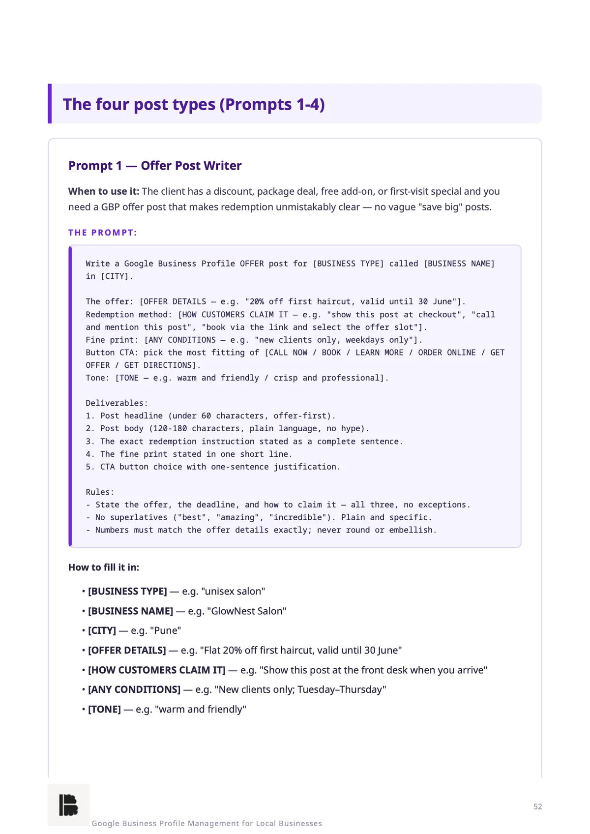 The offer post writer — Module 2