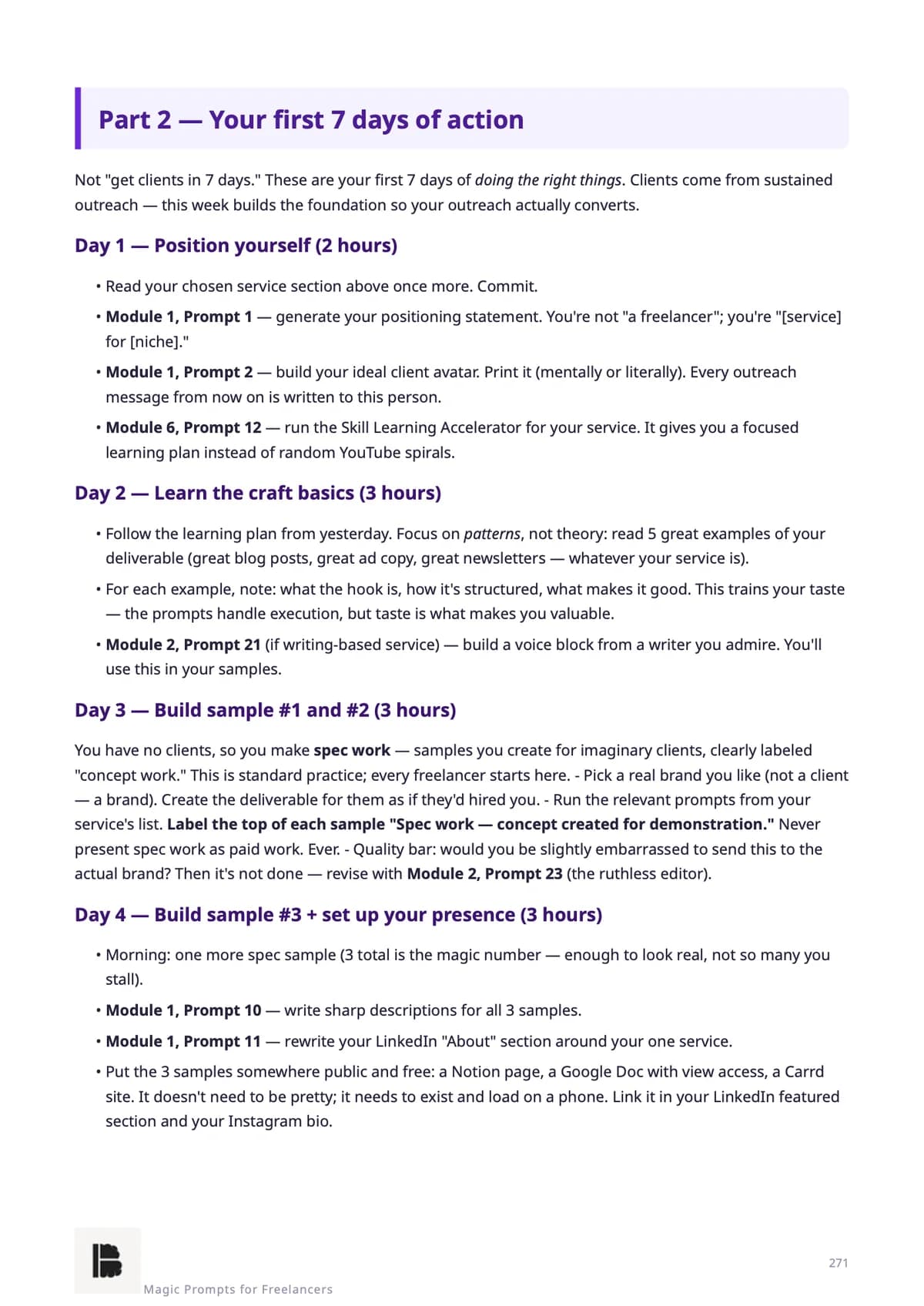 Zero to First Client — your first 7 days