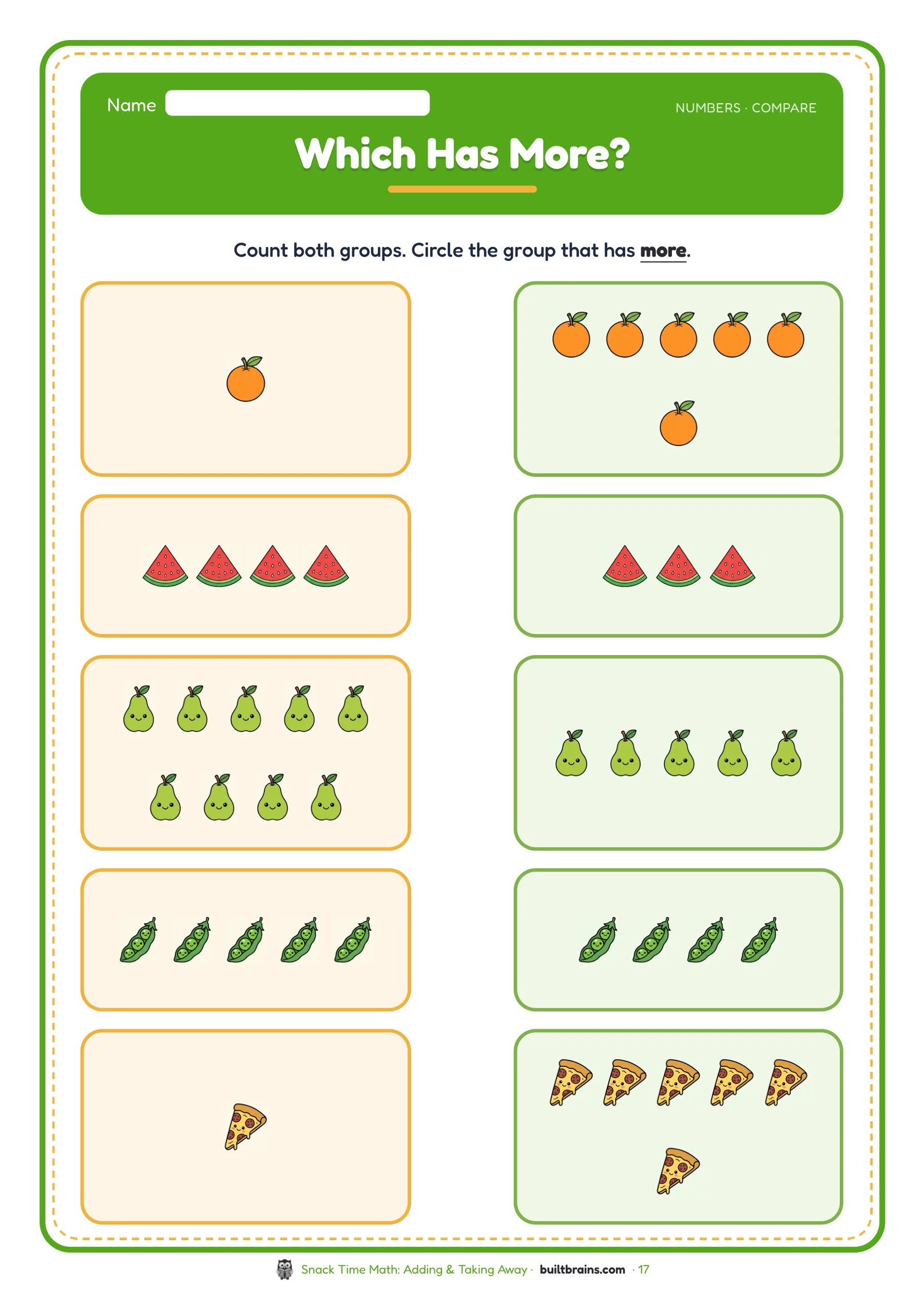 Snack Time Math: Adding & Taking Away — page preview 7