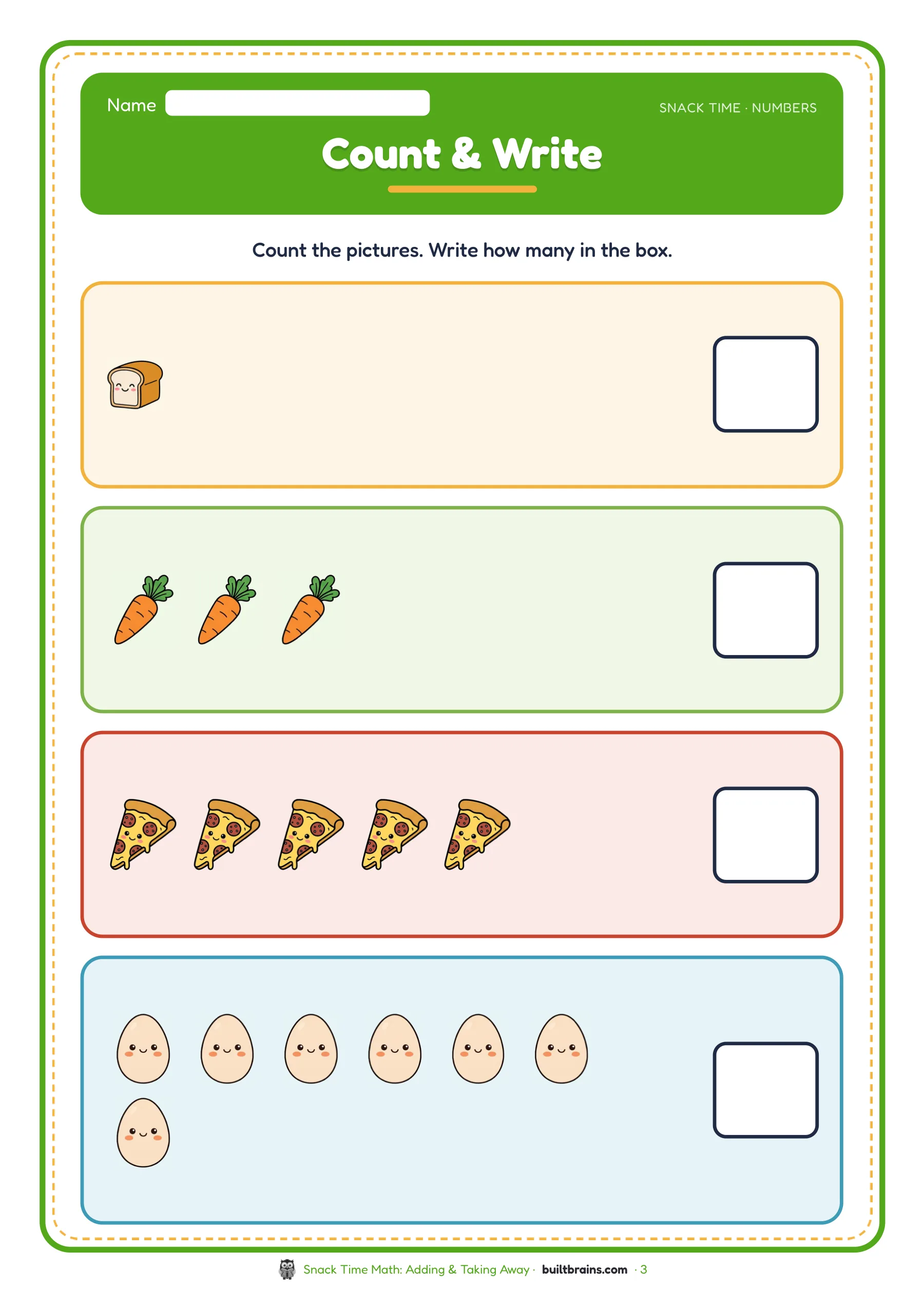 Snack Time Math: Adding & Taking Away — page preview 1