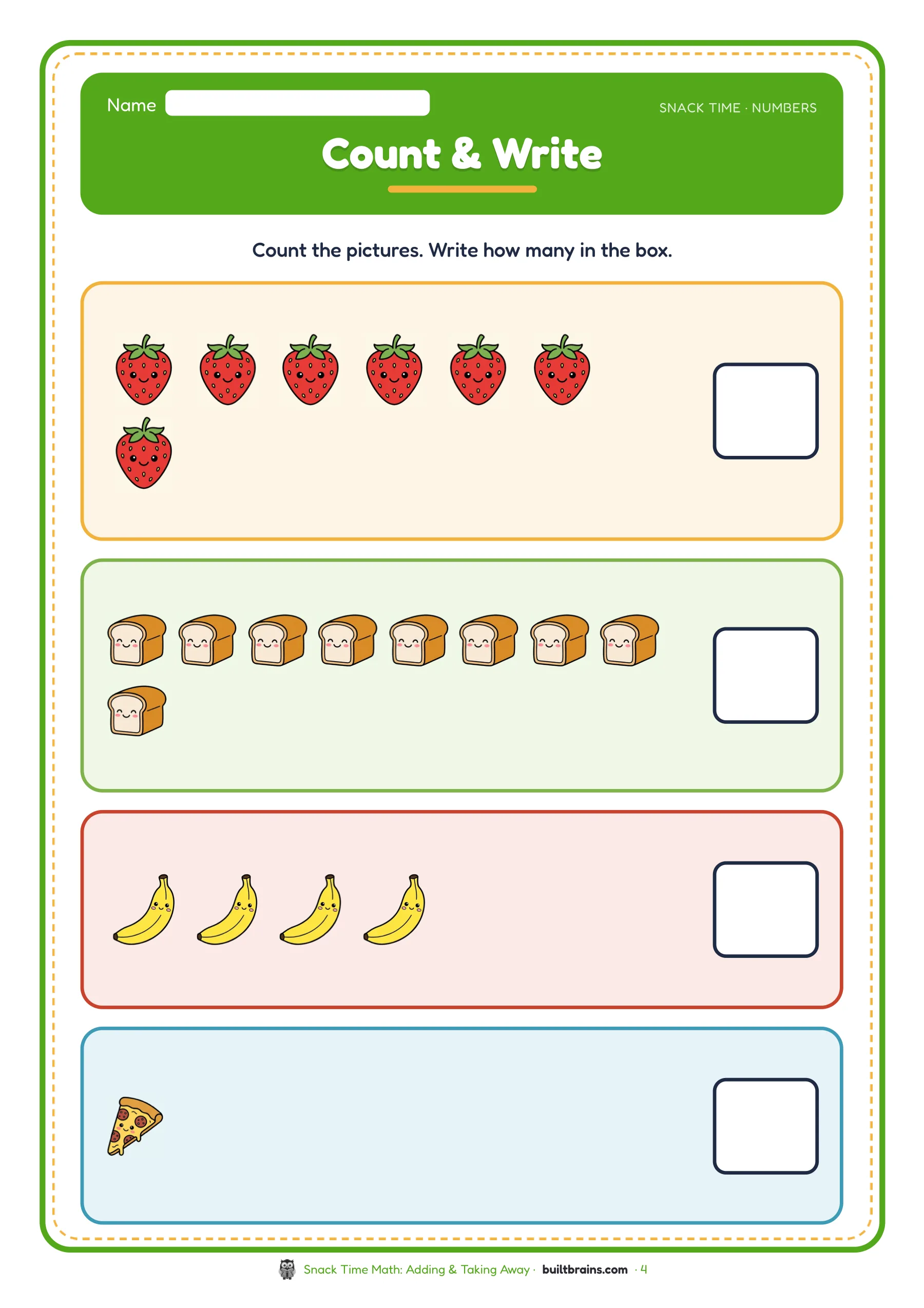 Snack Time Math: Adding & Taking Away — page preview 2