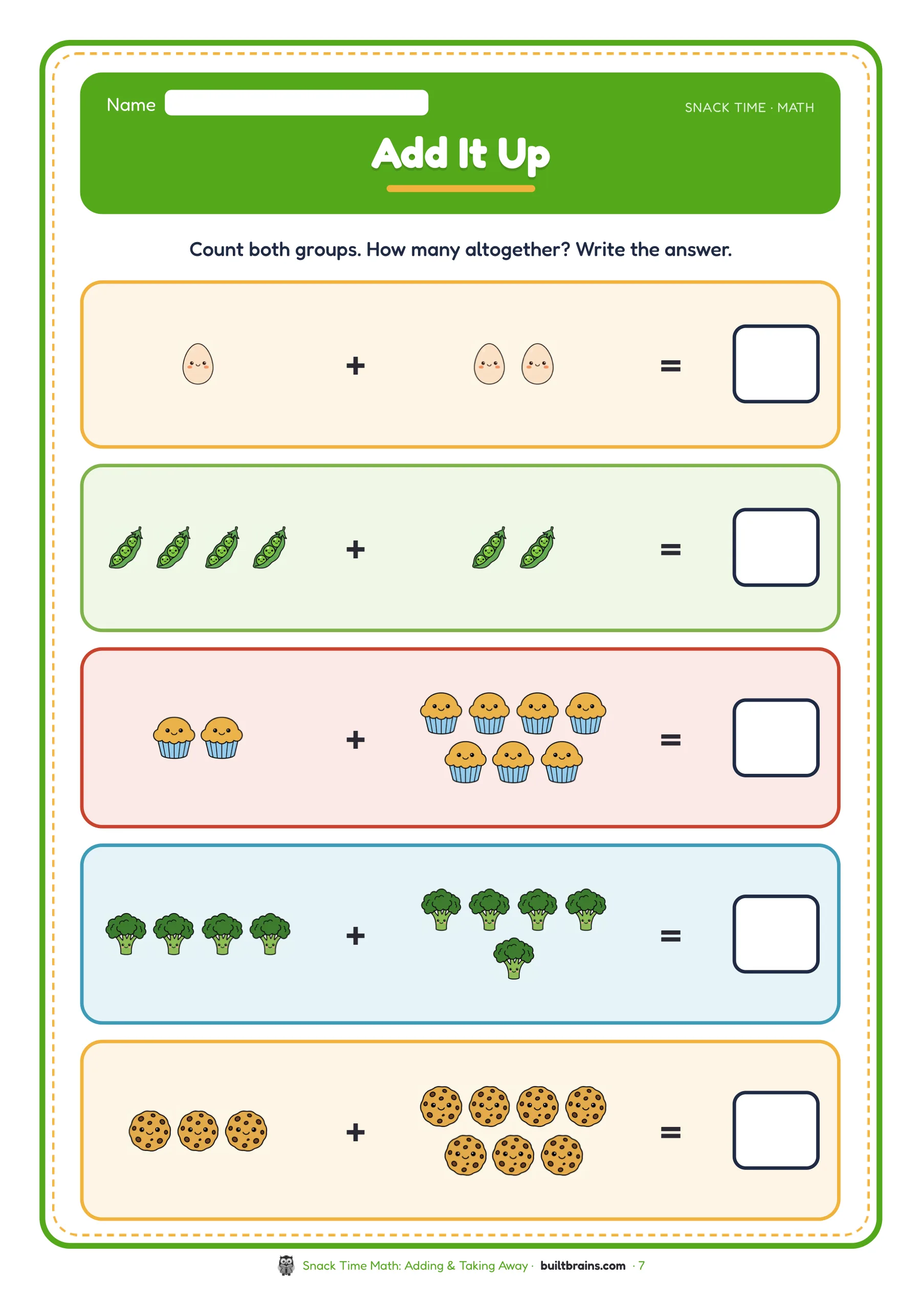 Snack Time Math: Adding & Taking Away — page preview 4