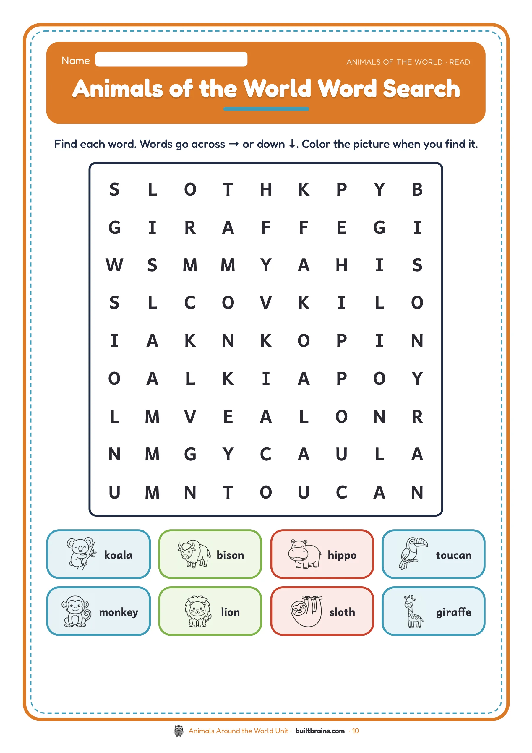 Animals Around the World Unit — page preview 4