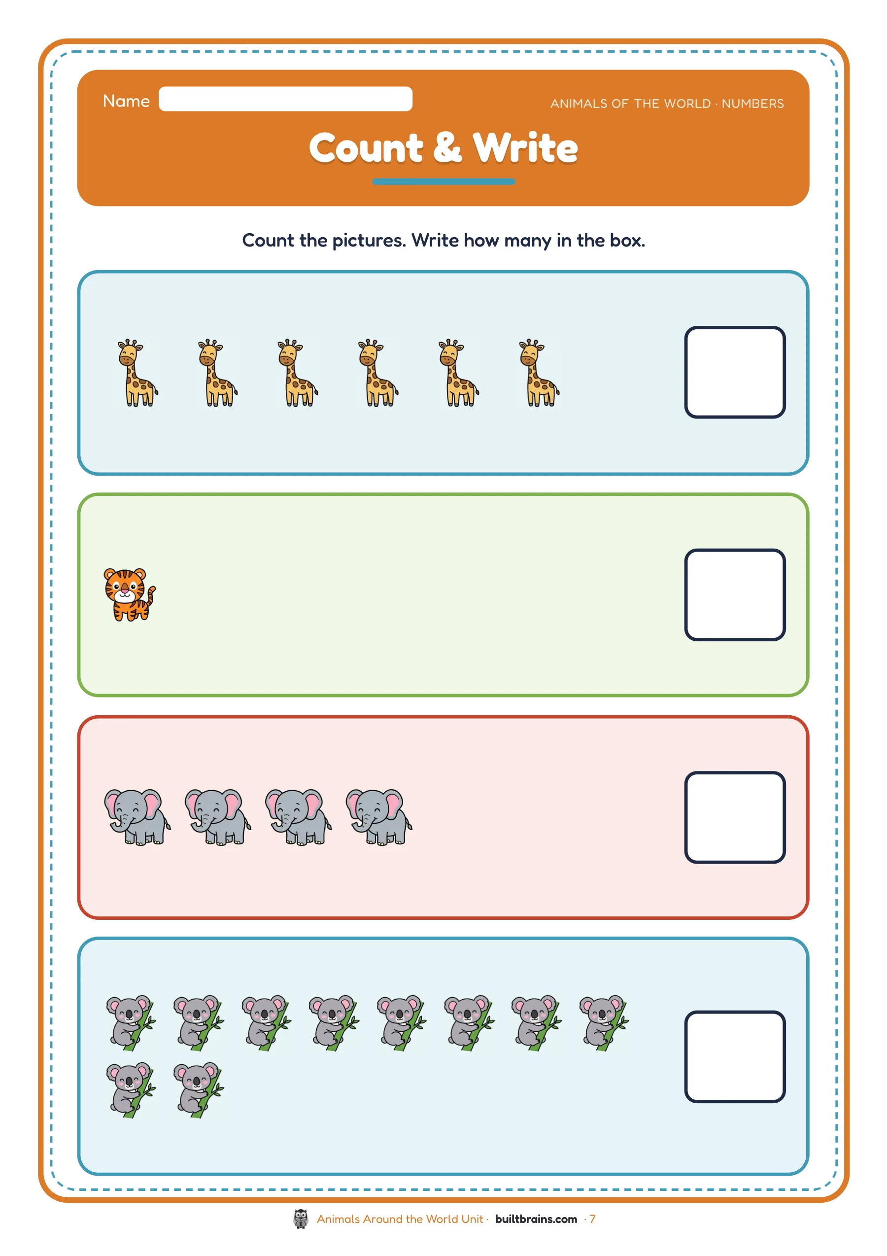 Animals Around the World Unit — page preview 2