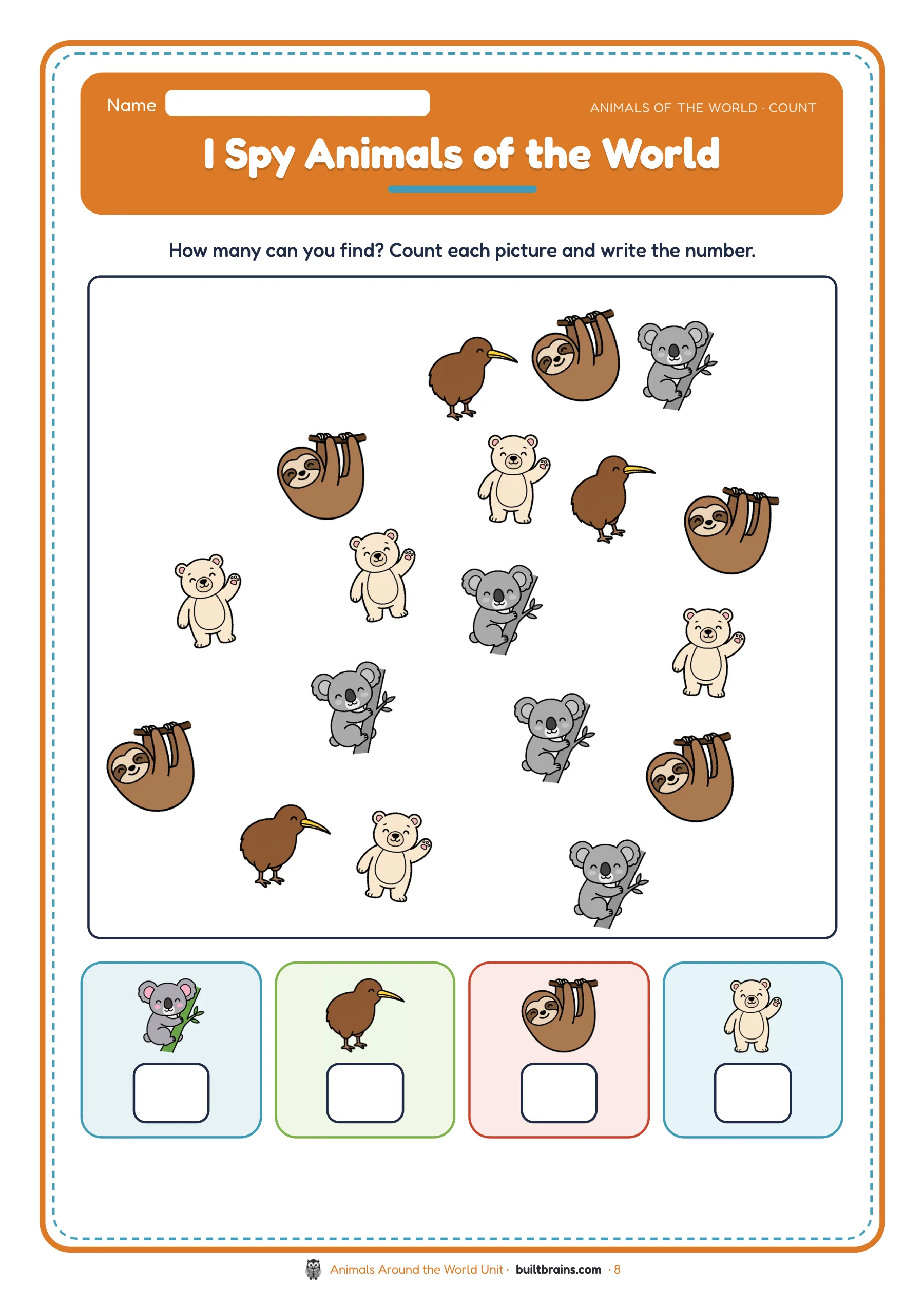 Animals Around the World Unit — page preview 3