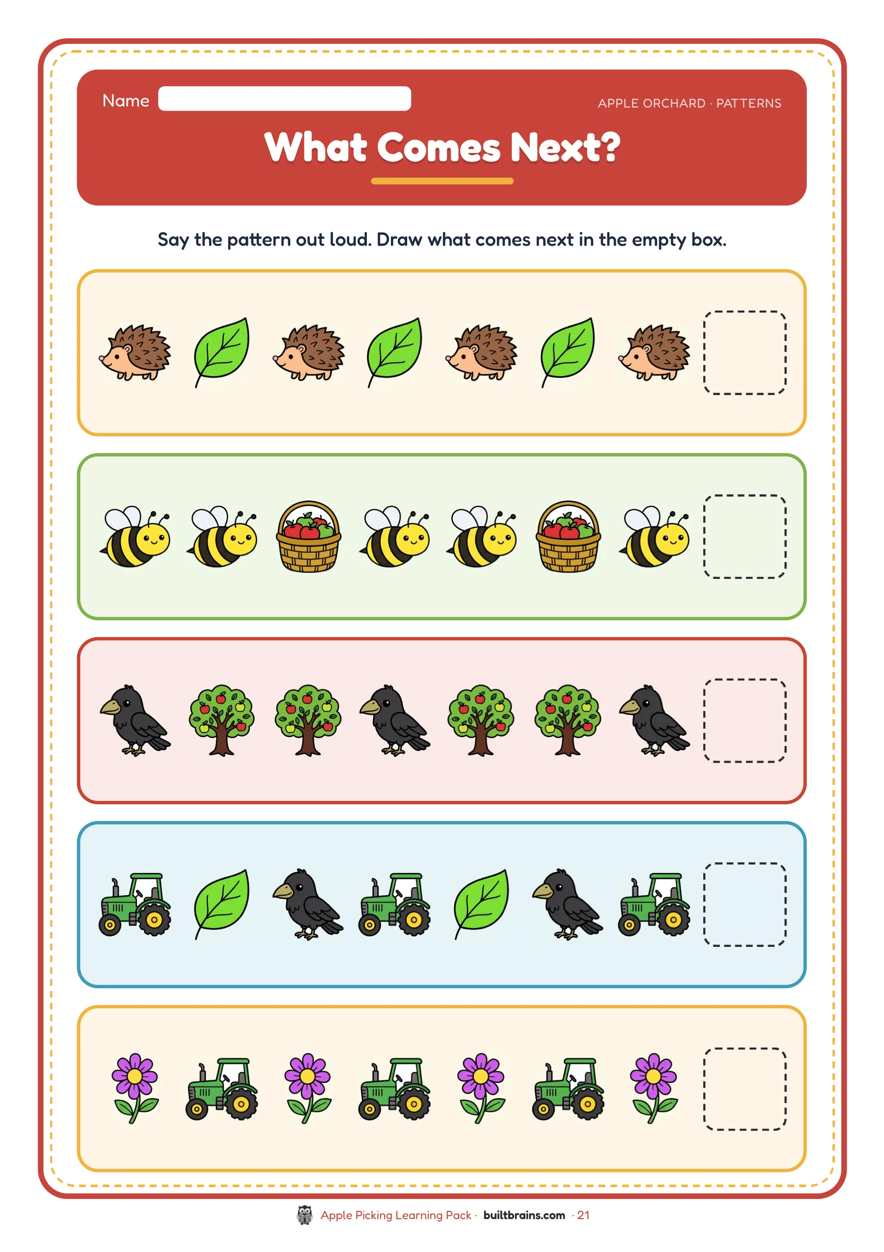 Apple Picking Learning Pack — page preview 7