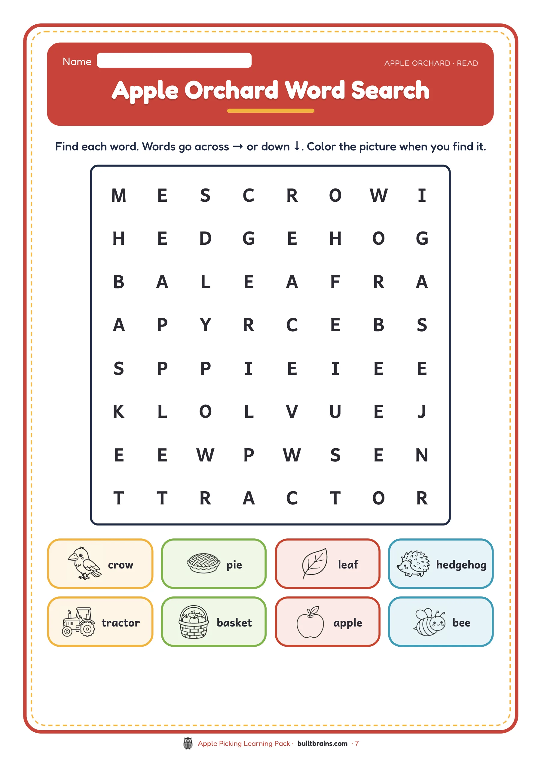Apple Picking Learning Pack — page preview 2