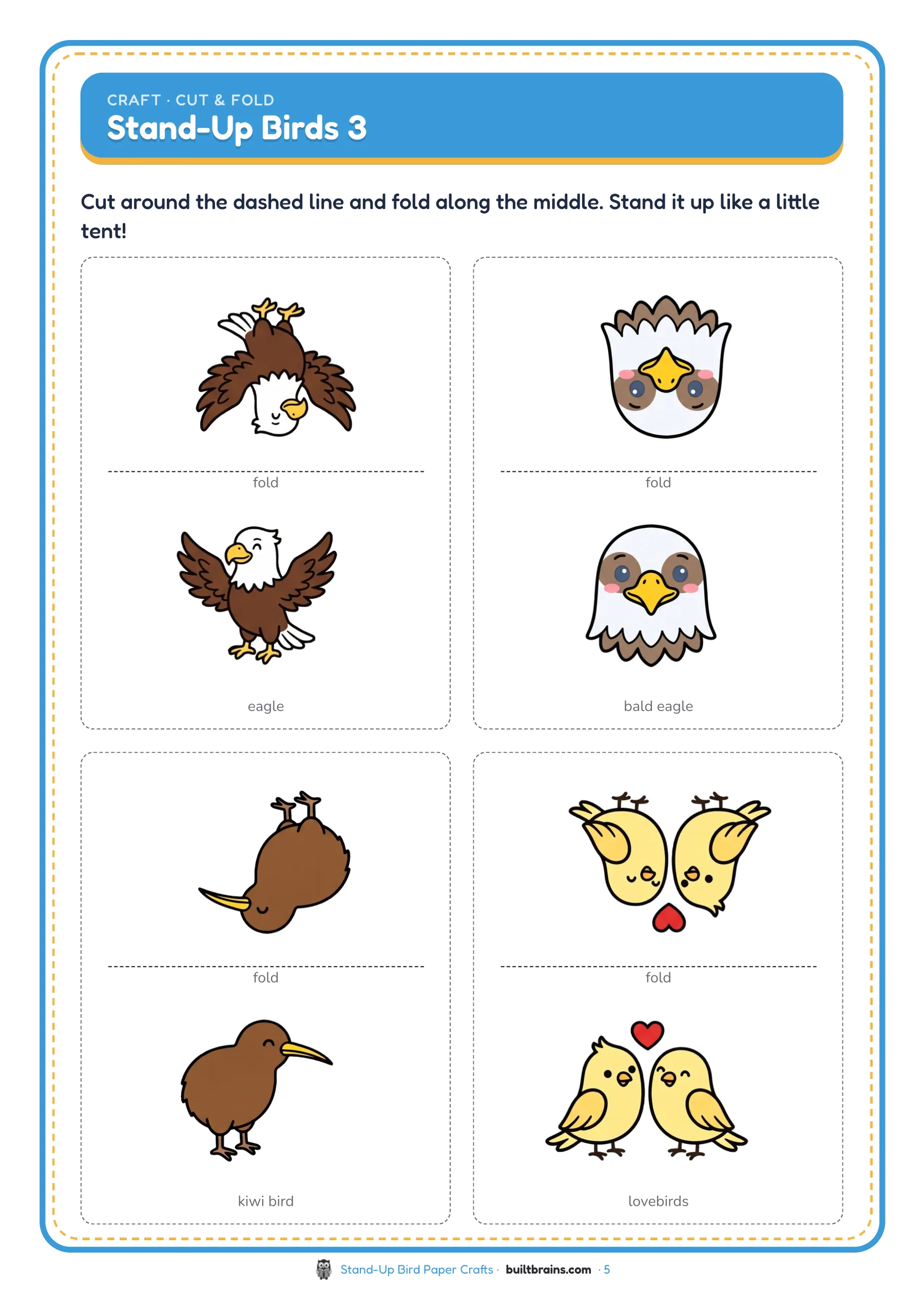 Stand-Up Bird Paper Crafts — page preview 3