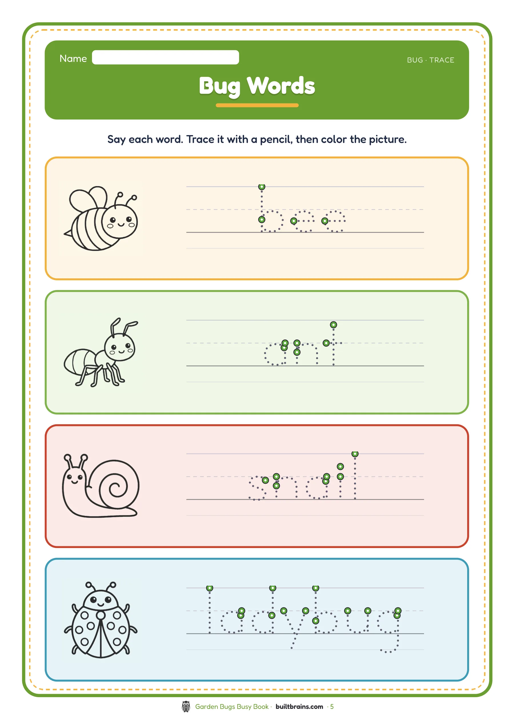 Garden Bugs Busy Book — page preview 2