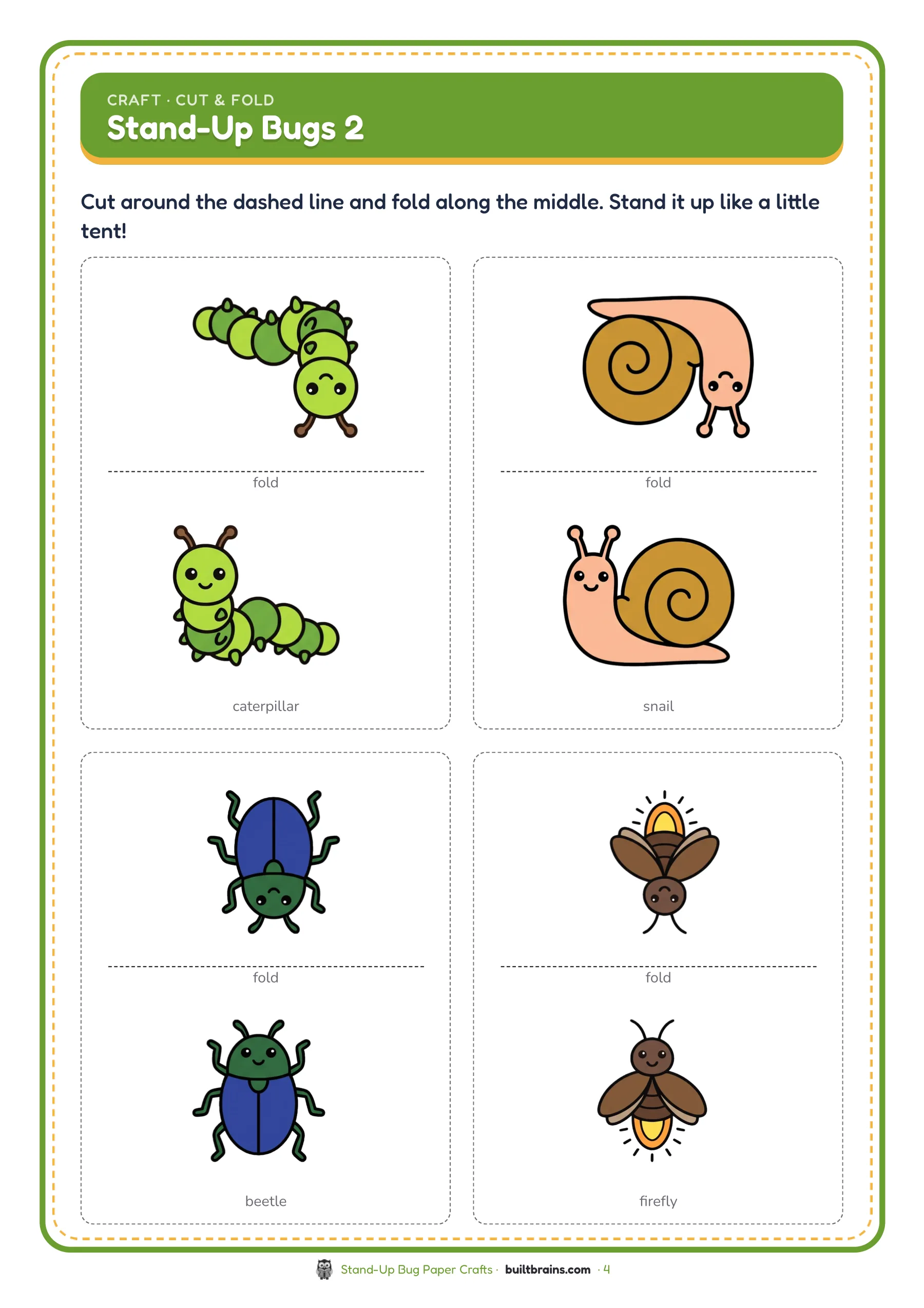 Stand-Up Bug Paper Crafts — page preview 2