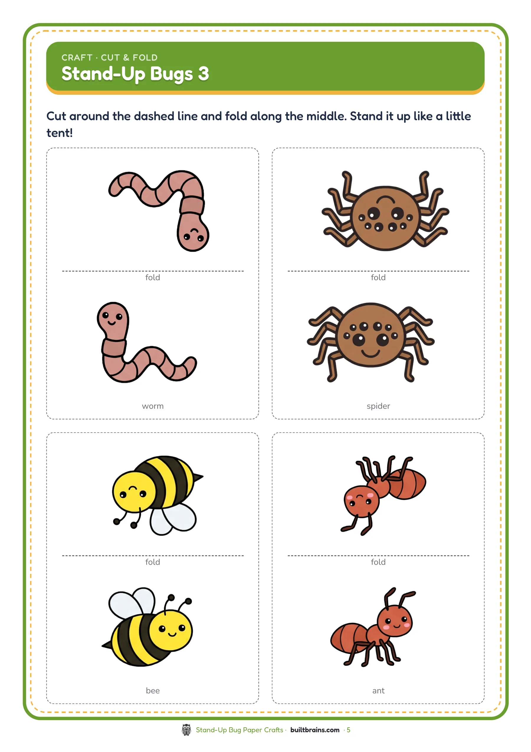Stand-Up Bug Paper Crafts — page preview 3