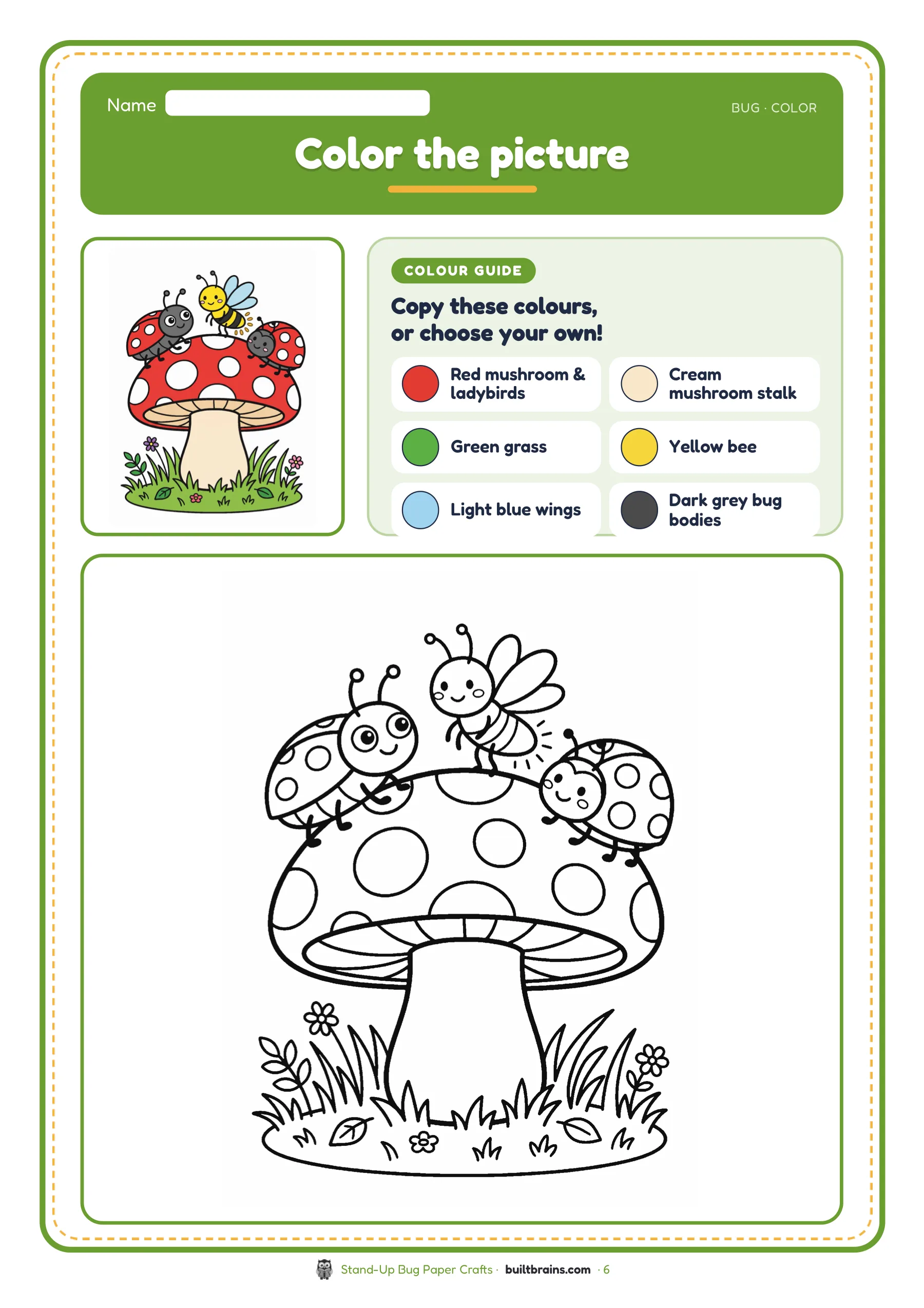 Stand-Up Bug Paper Crafts — page preview 4