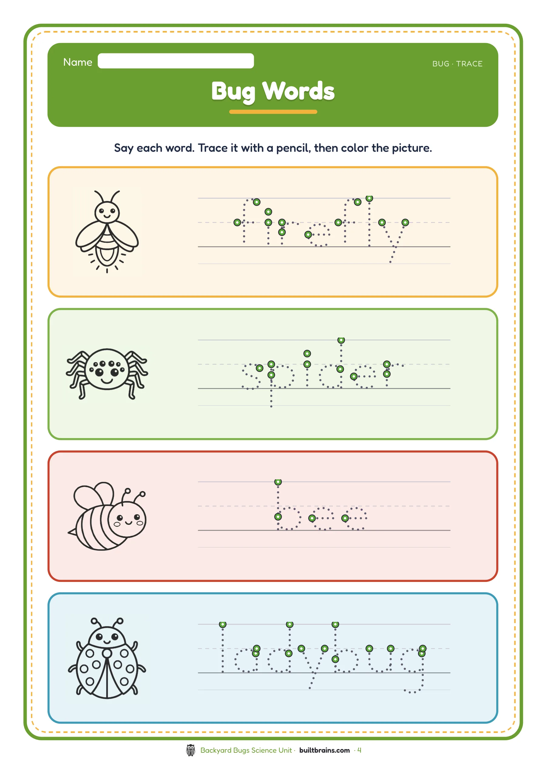 Backyard Bugs Science Unit — page preview 1