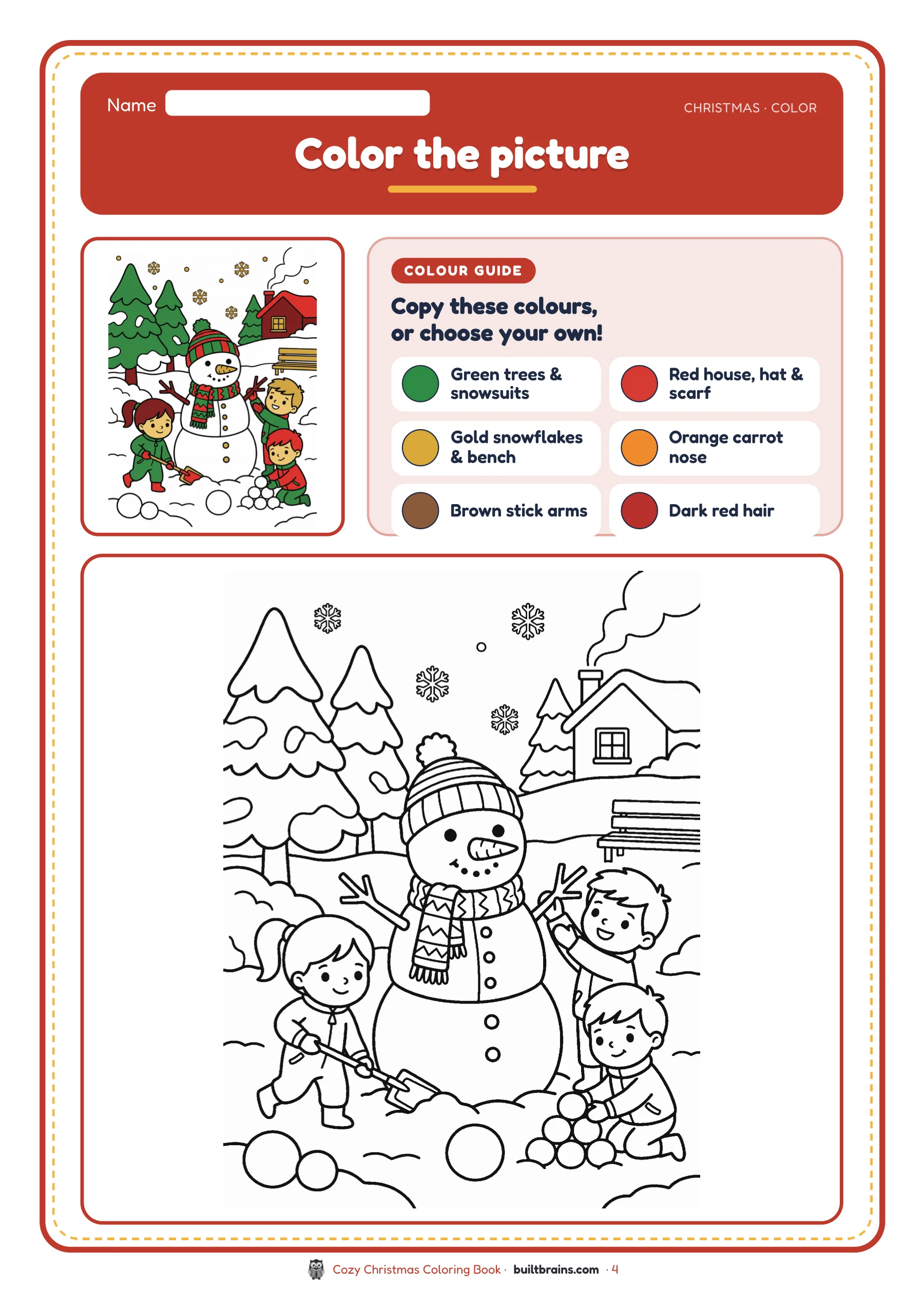 Cozy Christmas Coloring Book — page preview 2