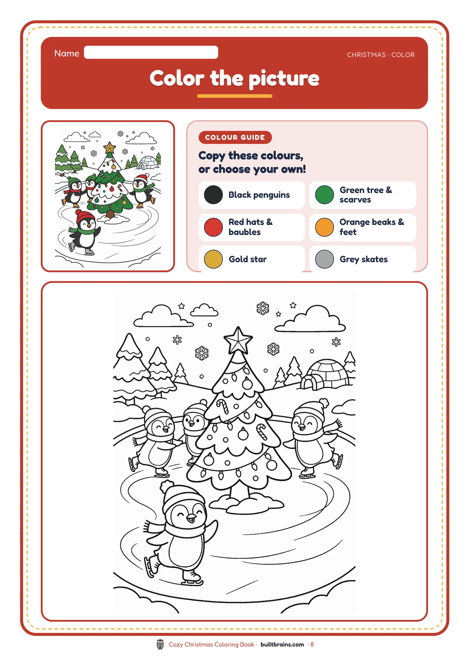 Cozy Christmas Coloring Book — page preview 4
