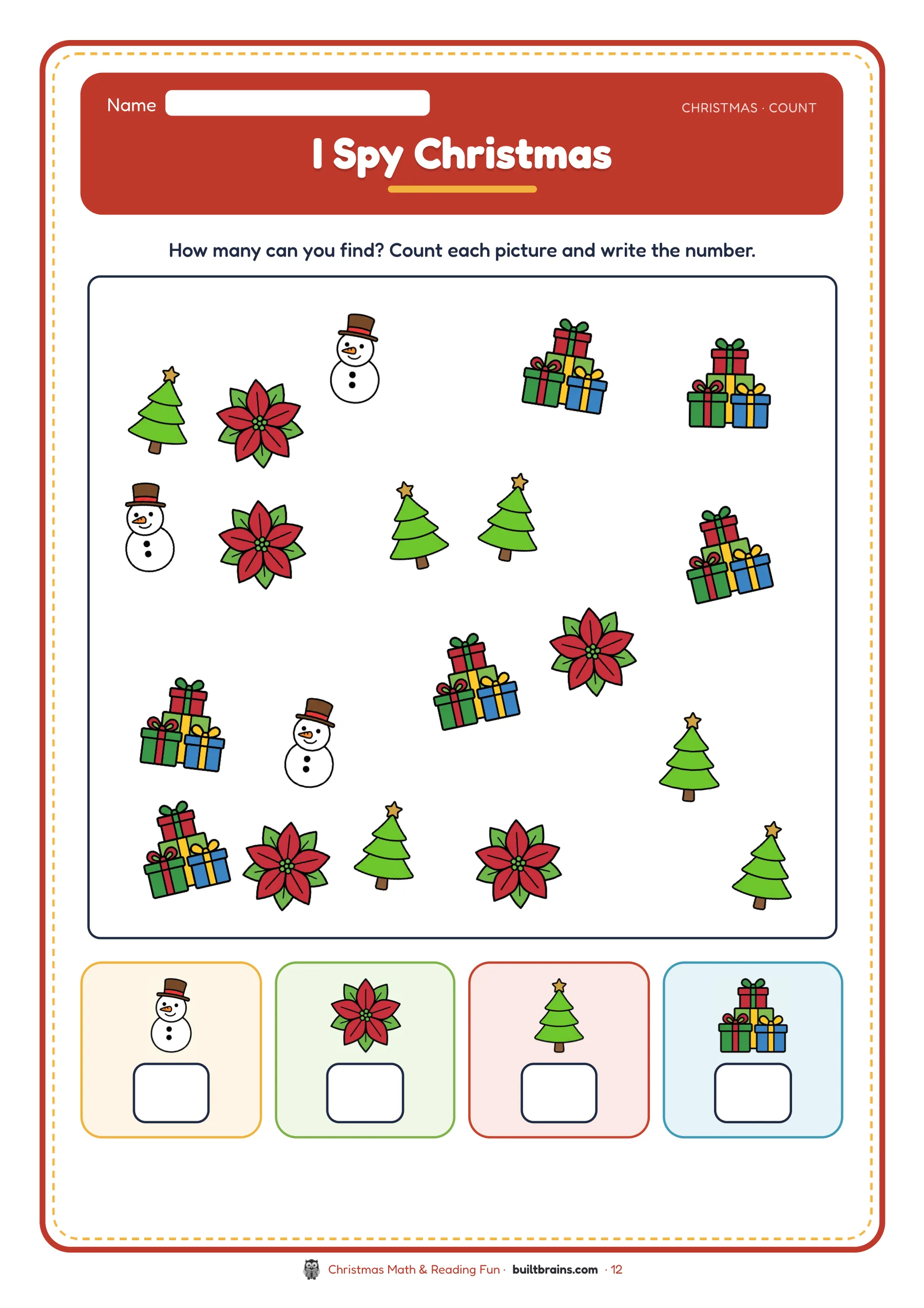 Christmas Math & Reading Fun — page preview 5