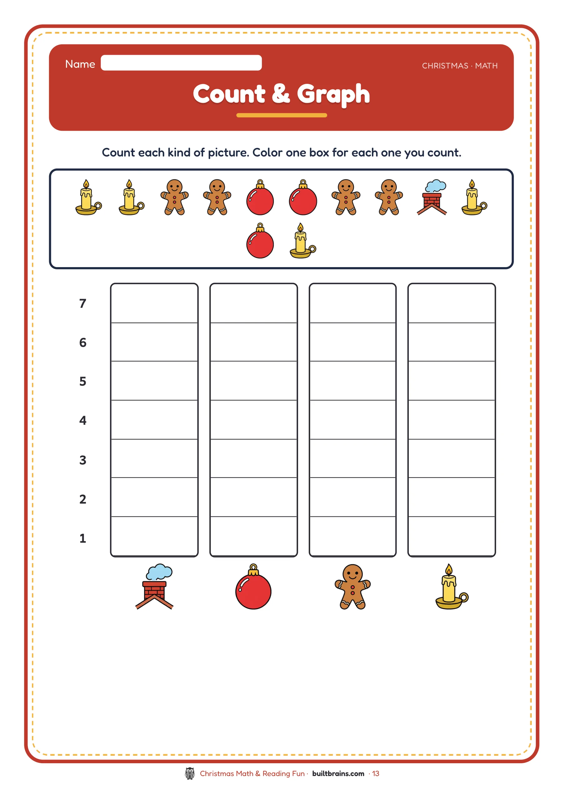 Christmas Math & Reading Fun — page preview 6