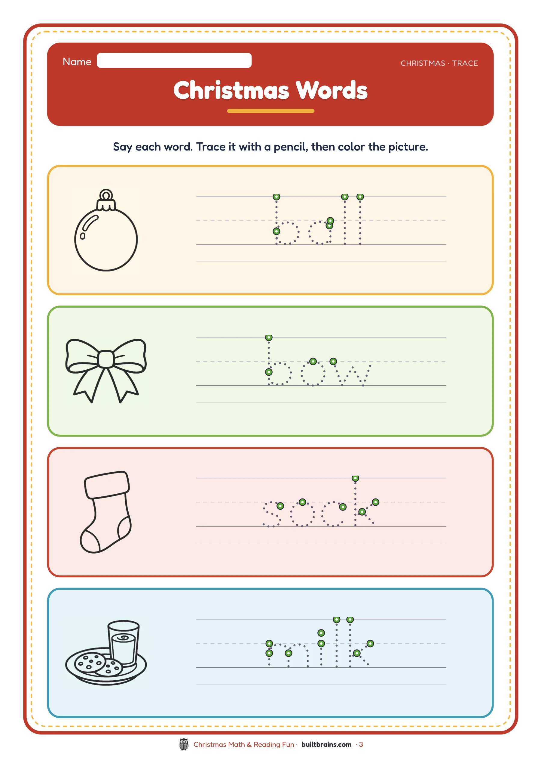 Christmas Math & Reading Fun — page preview 1