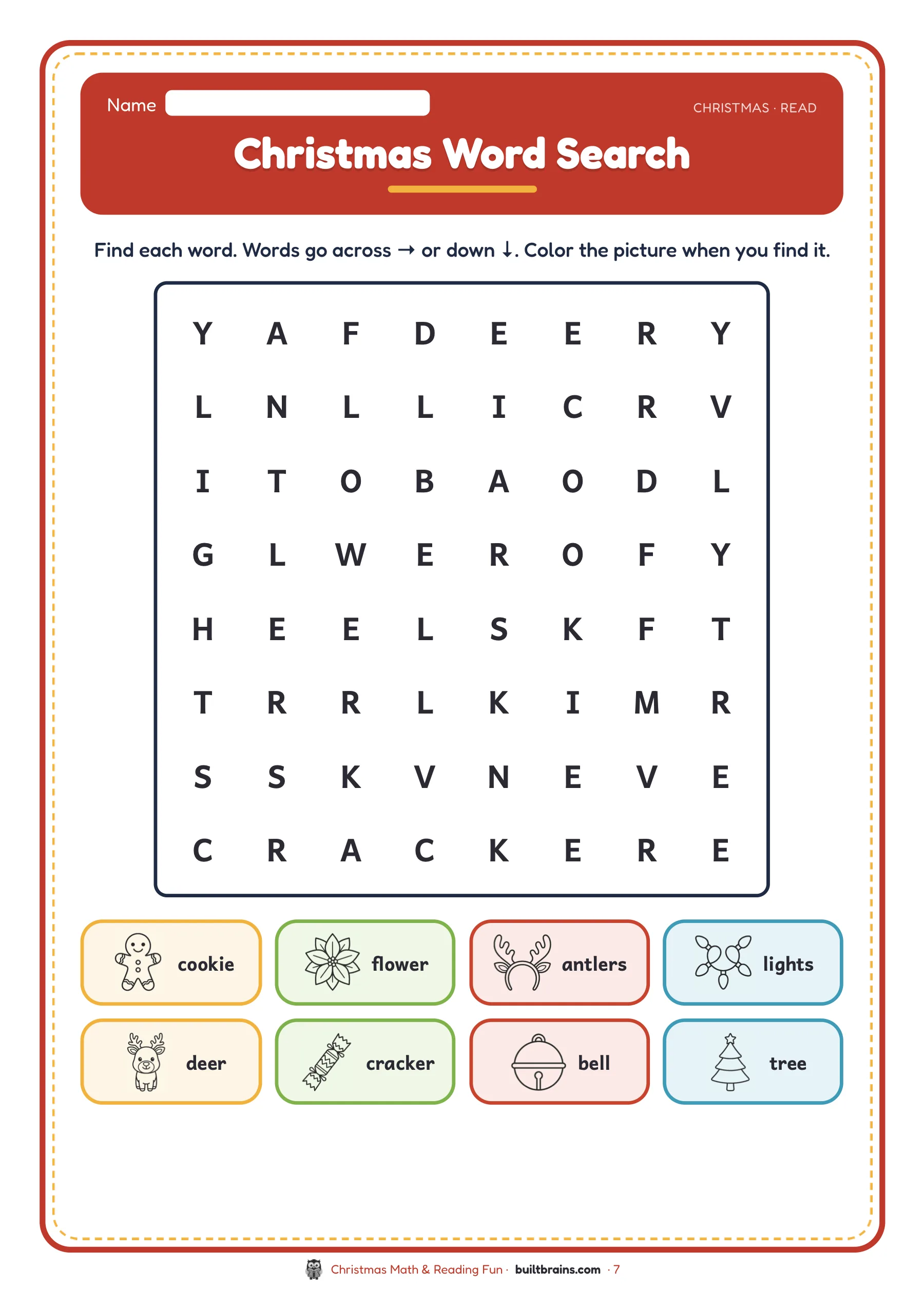 Christmas Math & Reading Fun — page preview 2