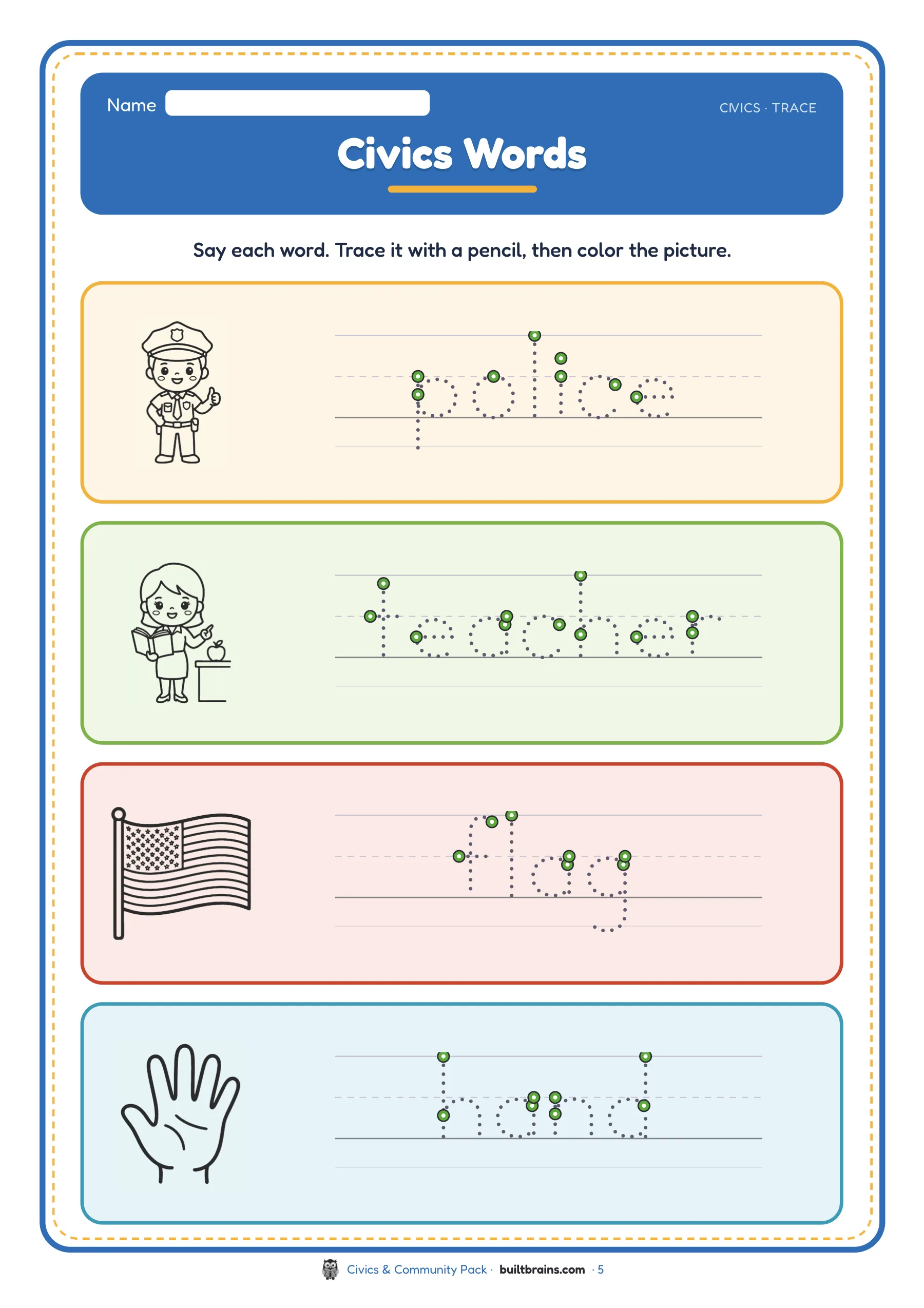 Civics & Community Pack — page preview 1