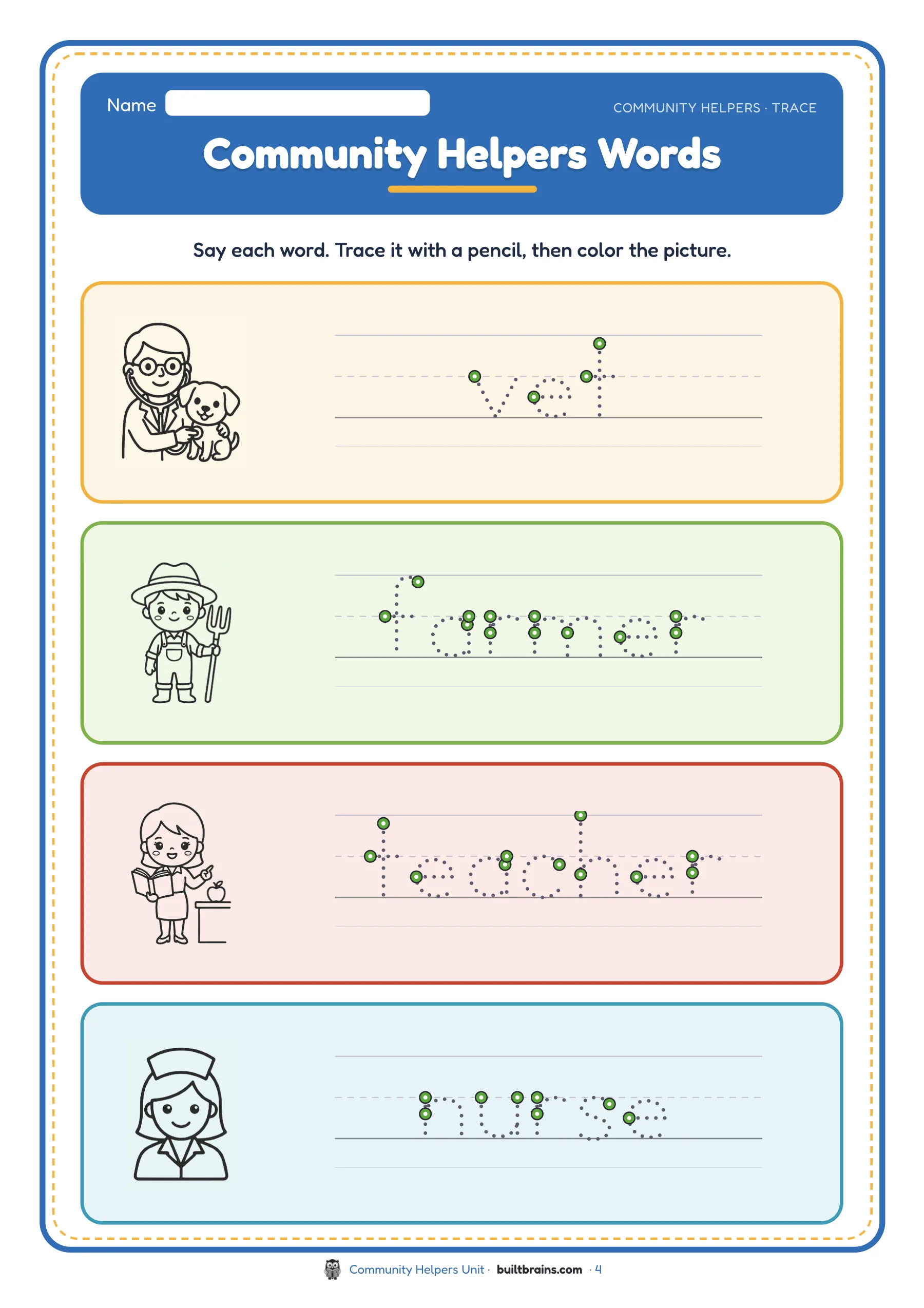 Community Helpers Unit — page preview 1