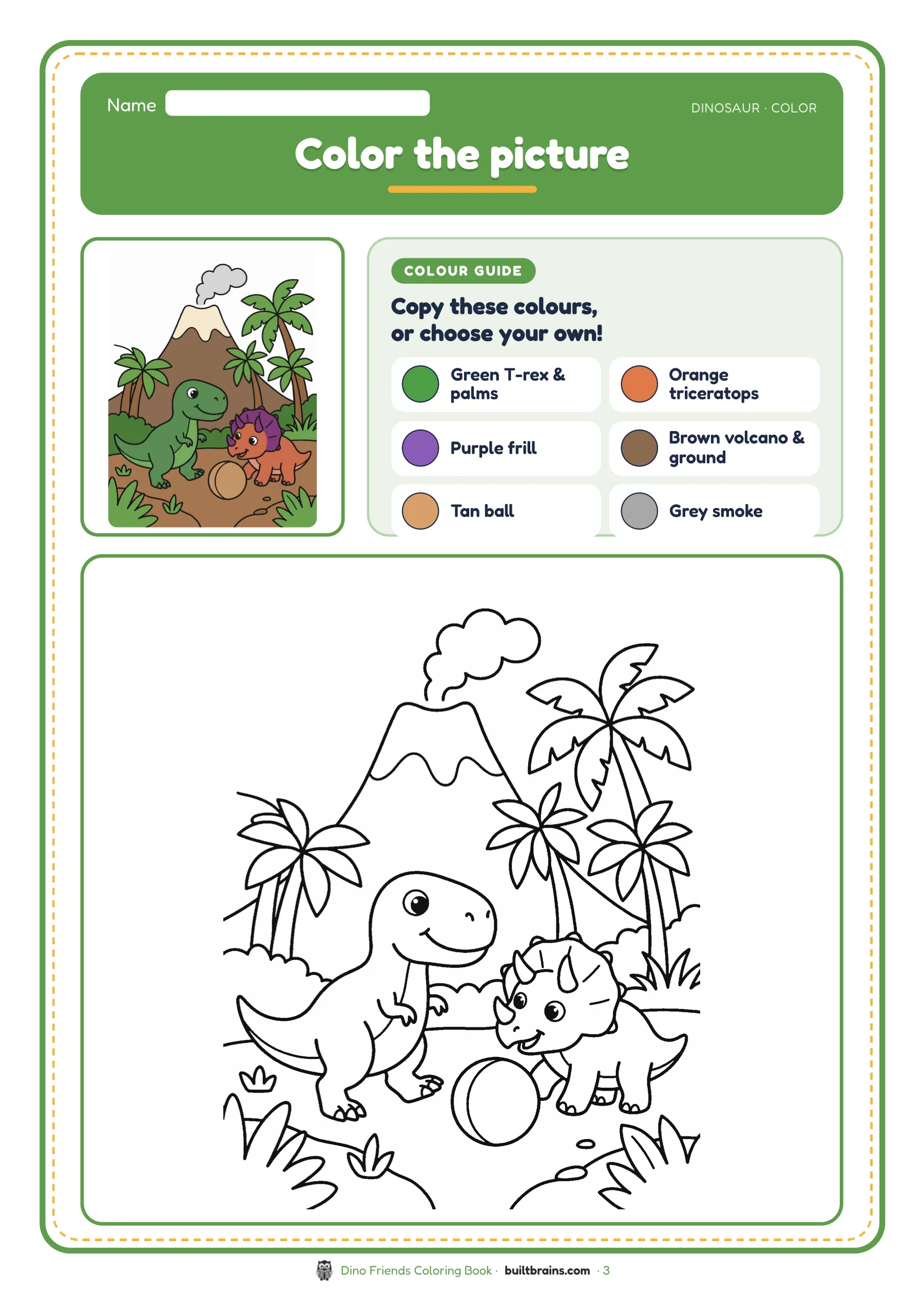 Dino Friends Coloring Book — page preview 1
