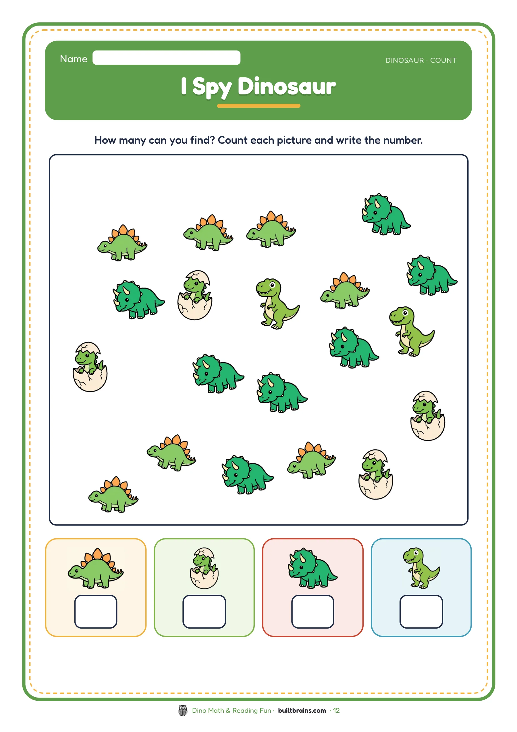Dino Math & Reading Fun — page preview 5