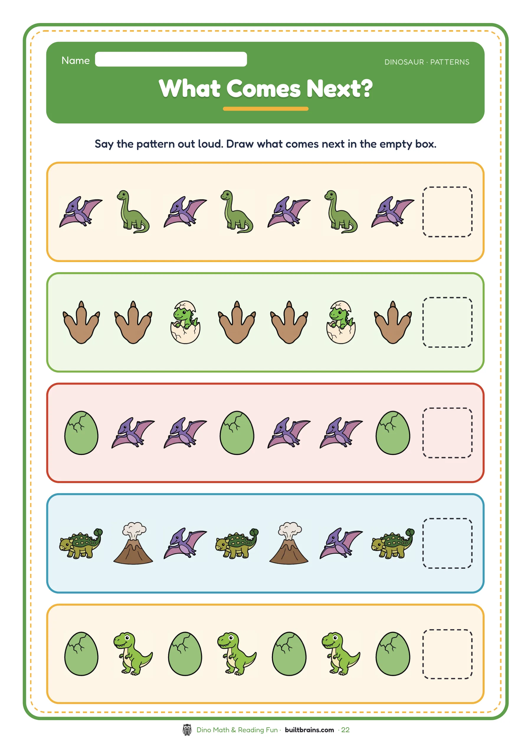 Dino Math & Reading Fun — page preview 7