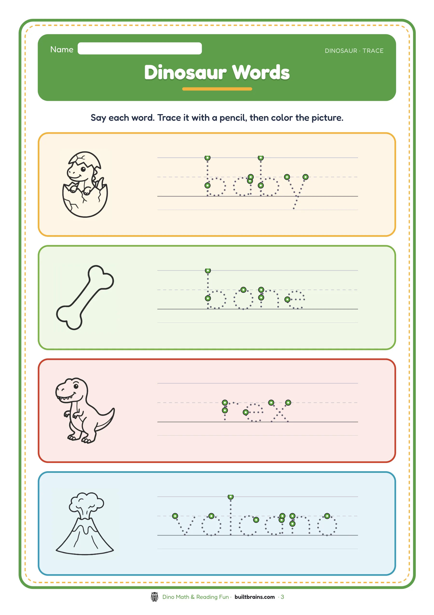 Dino Math & Reading Fun — page preview 1