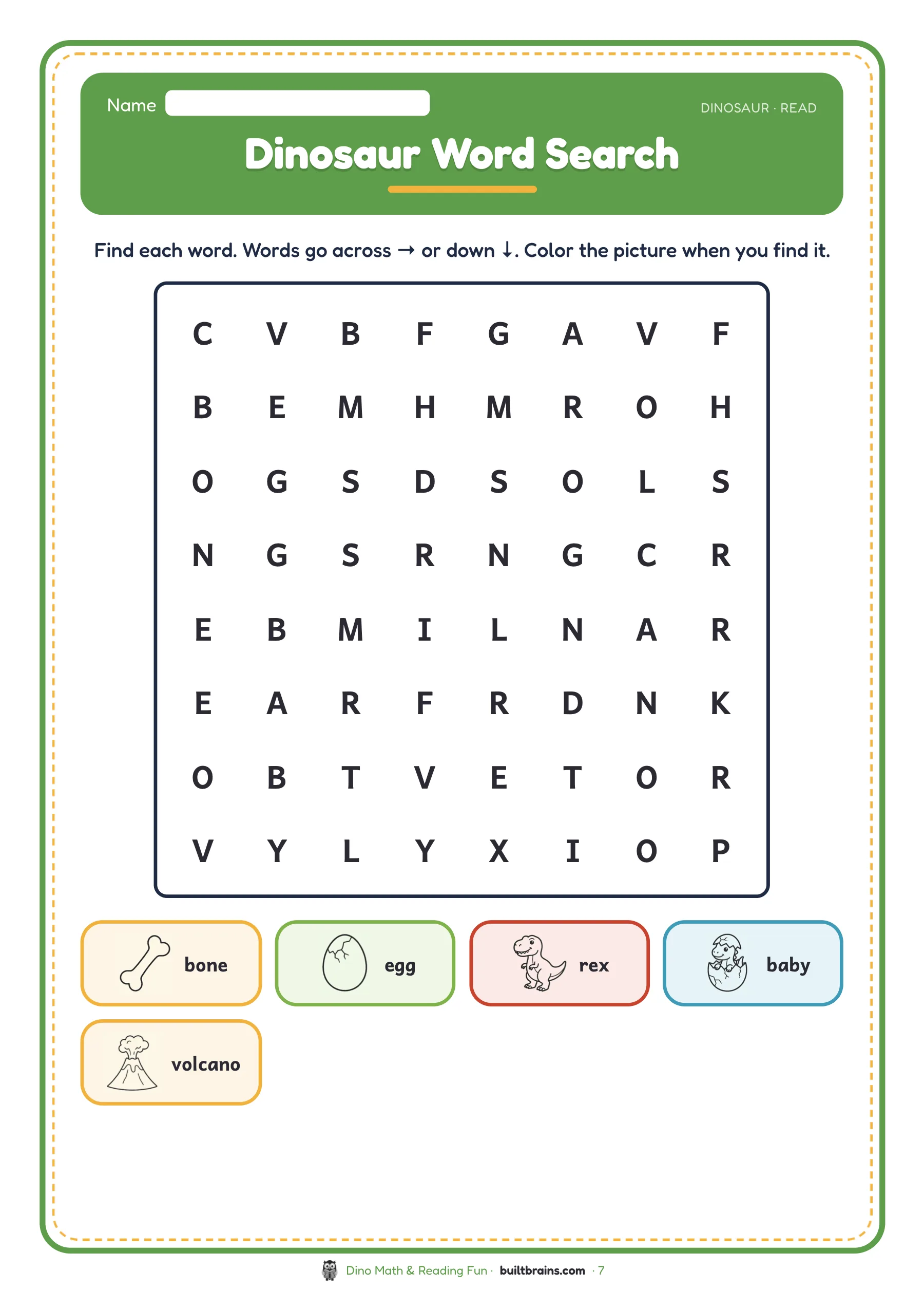 Dino Math & Reading Fun — page preview 2