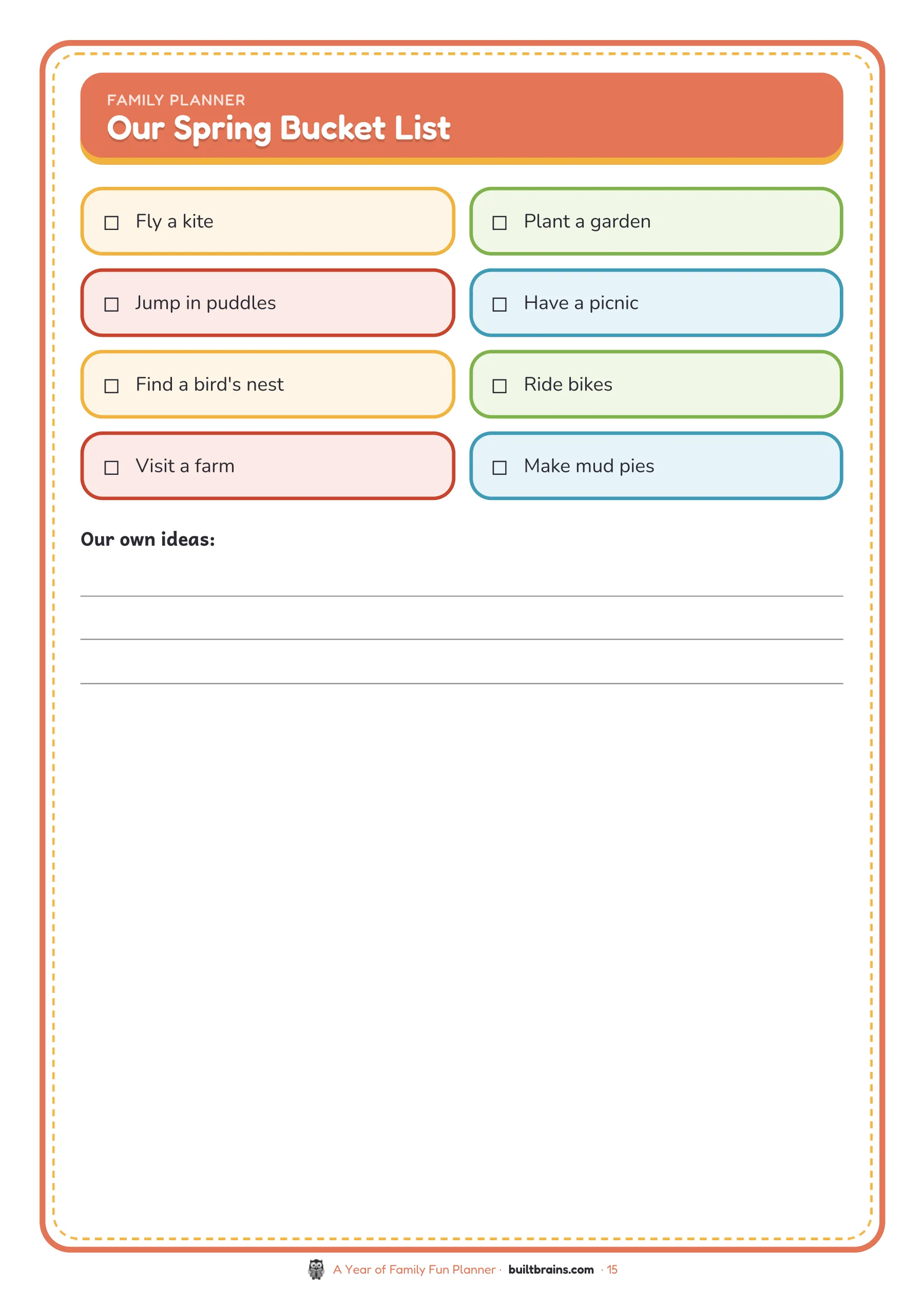 A Year of Family Fun Planner — page preview 7