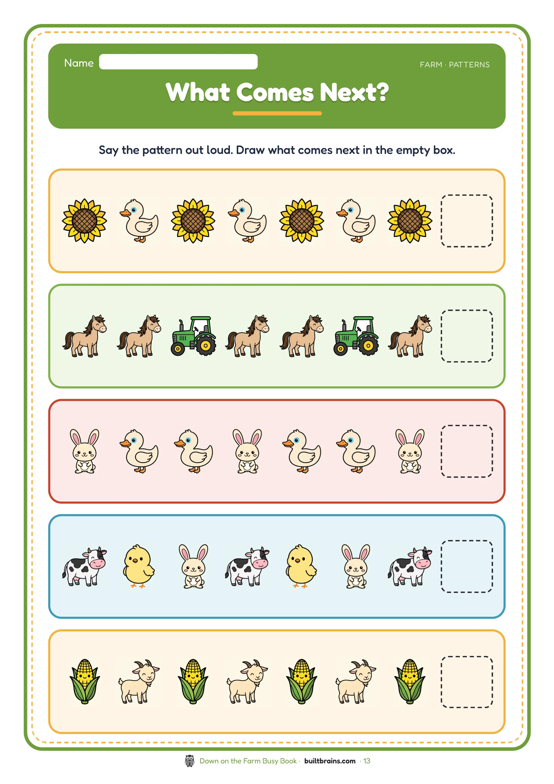 Down on the Farm Busy Book — page preview 6