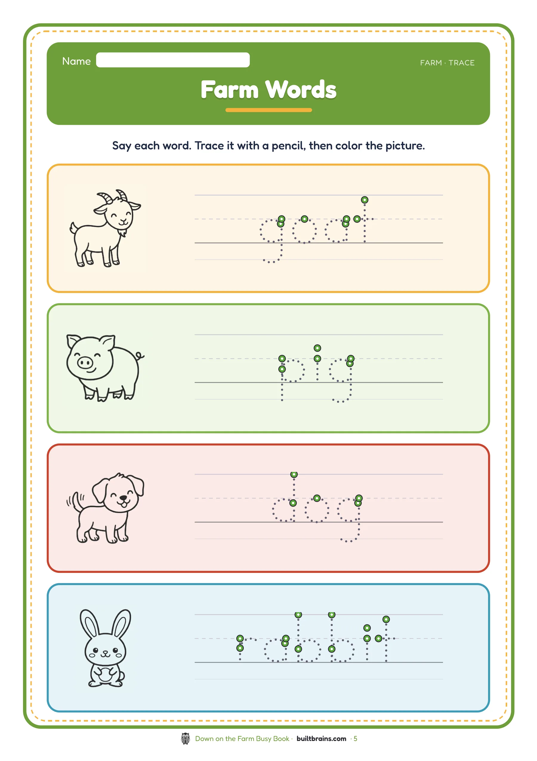 Down on the Farm Busy Book — page preview 2
