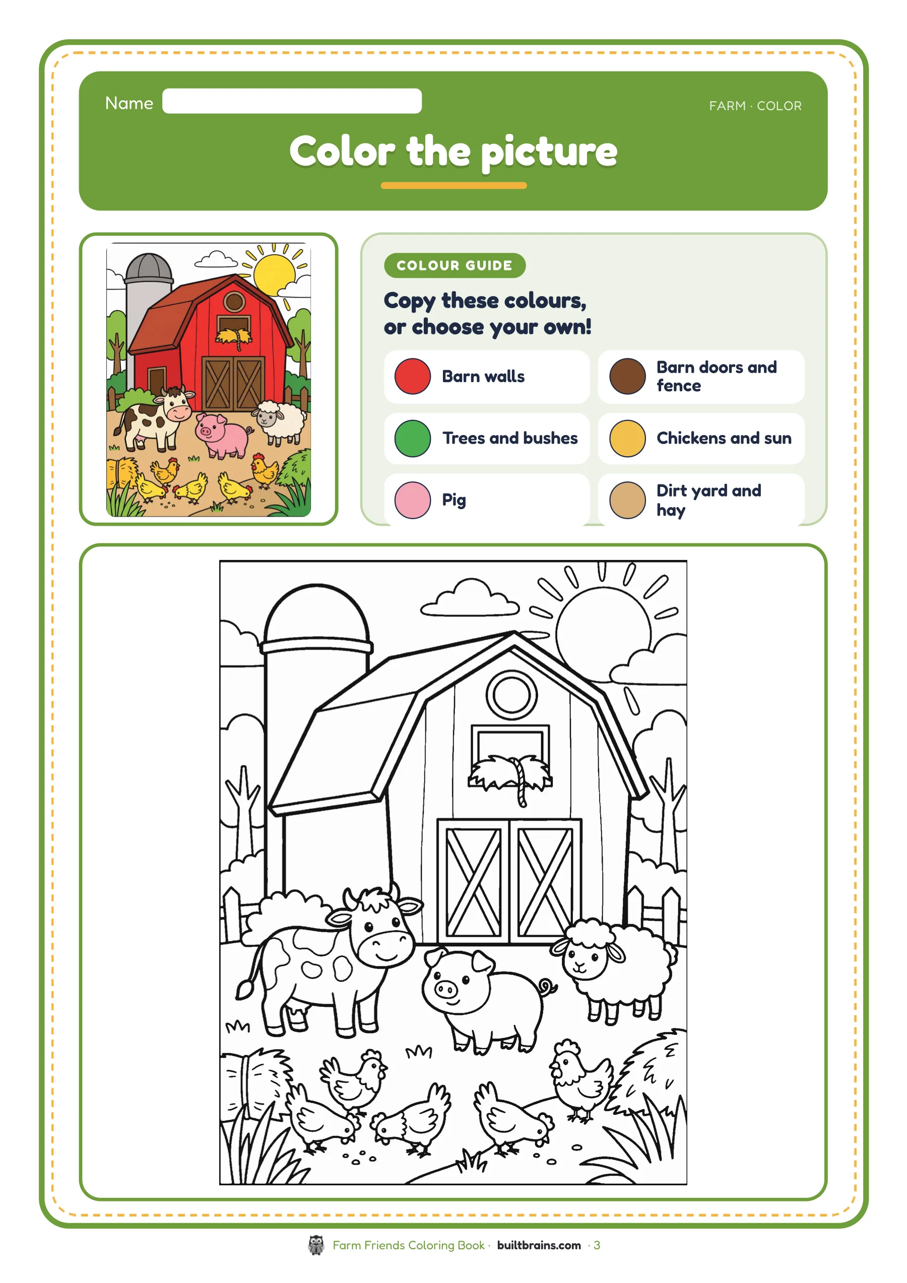Farm Friends Coloring Book — page preview 1