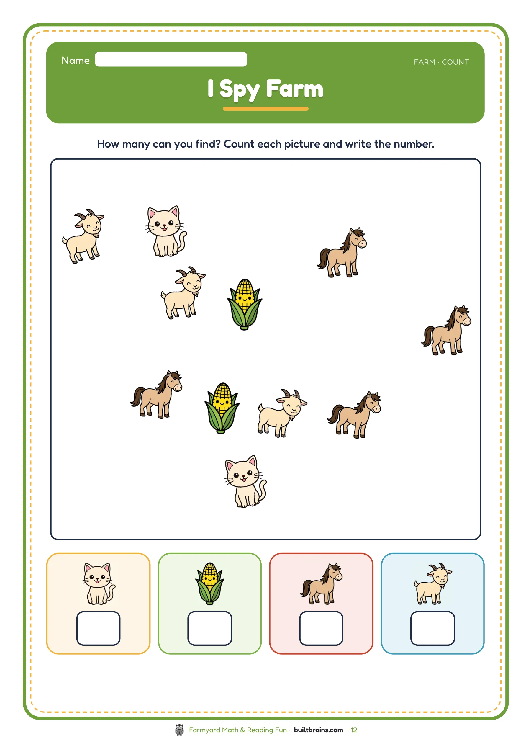 Farmyard Math & Reading Fun — page preview 5