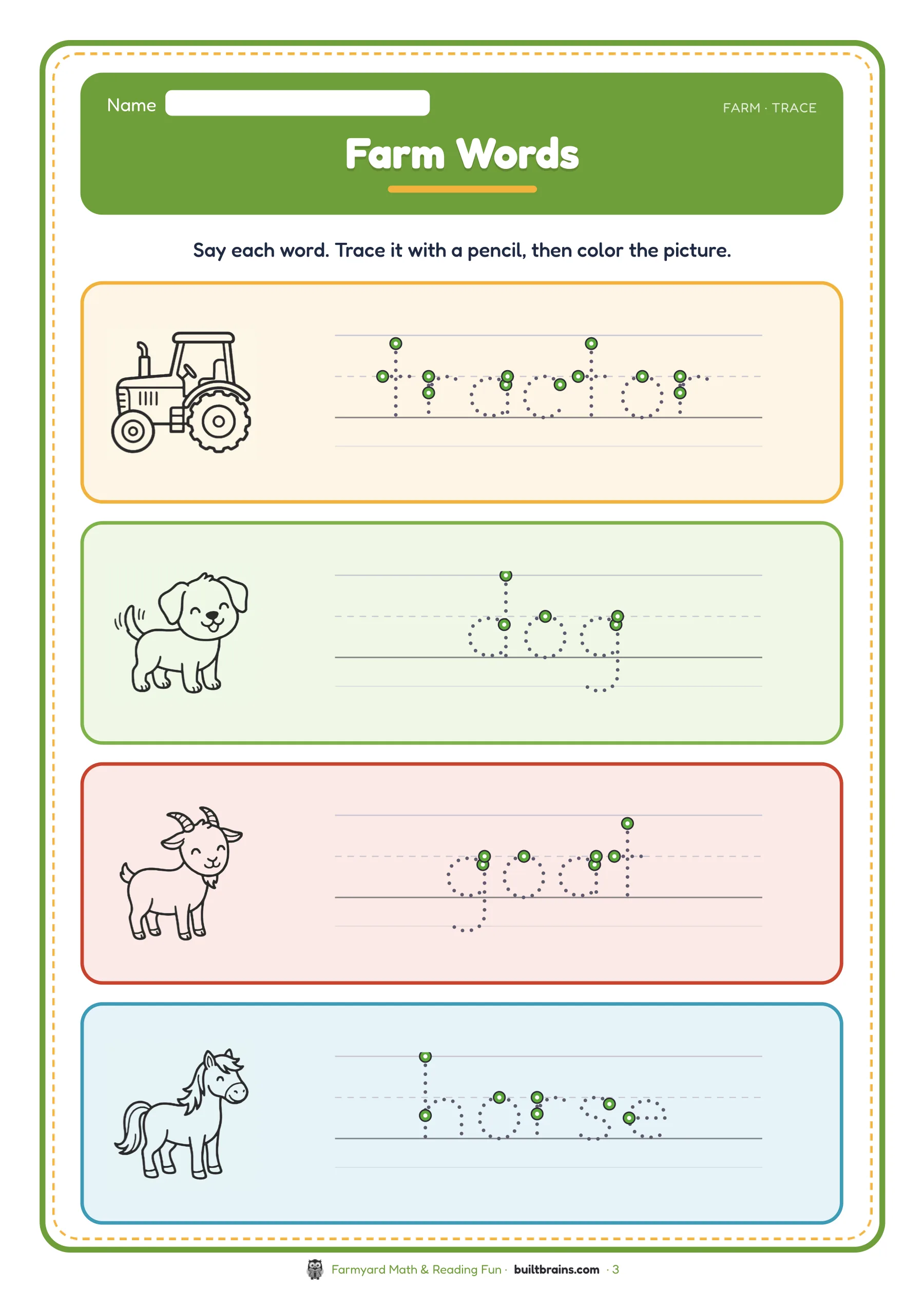 Farmyard Math & Reading Fun — page preview 1