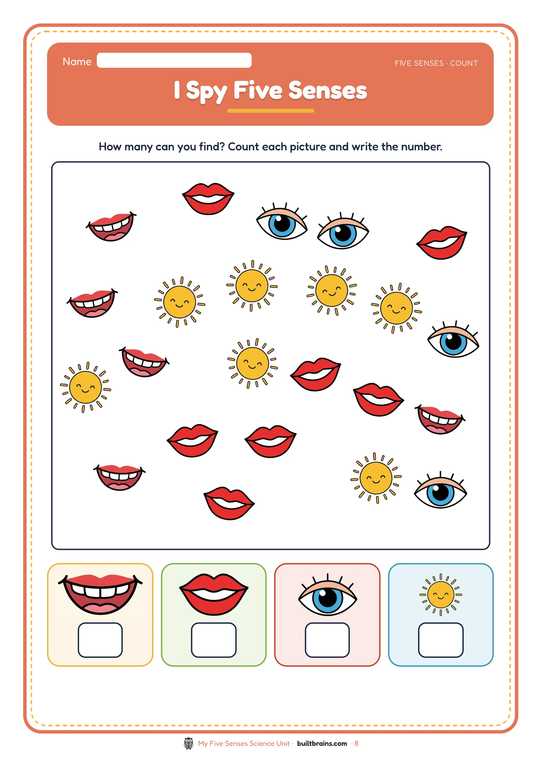 My Five Senses Science Unit — page preview 3