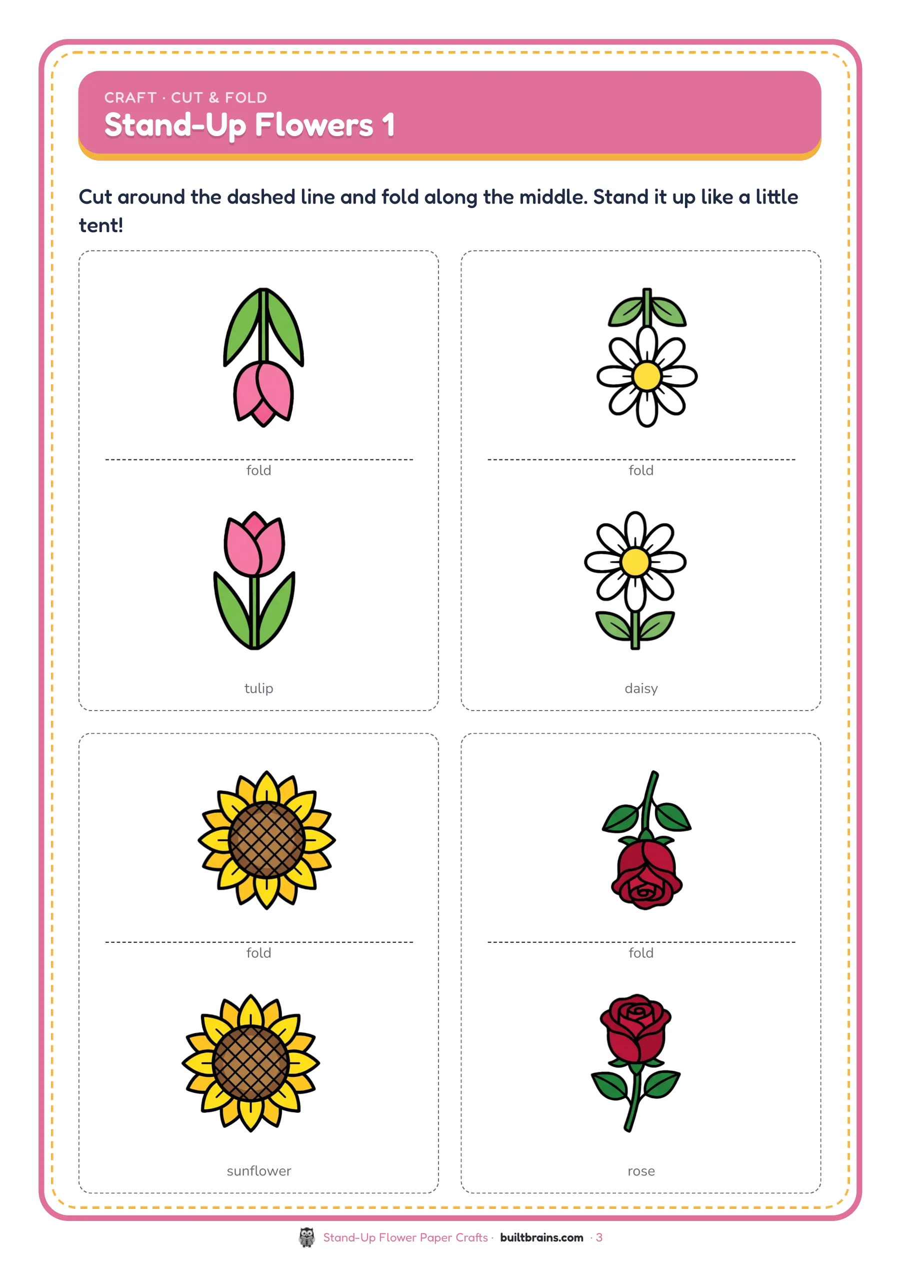 Stand-Up Flower Paper Crafts — page preview 1