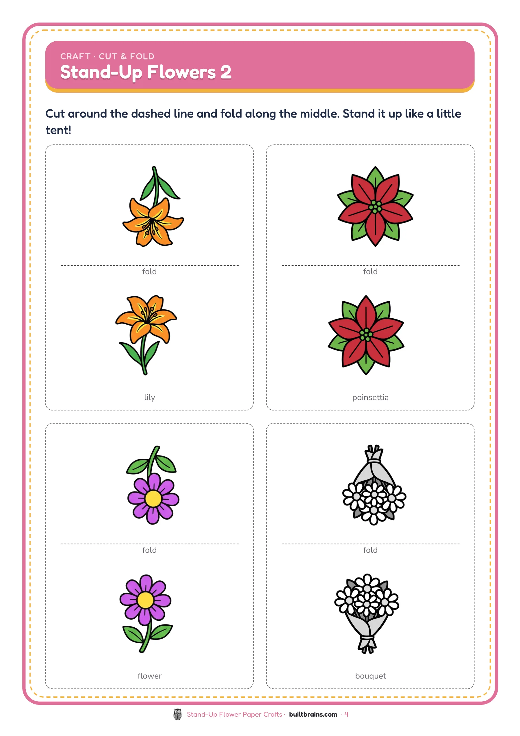 Stand-Up Flower Paper Crafts — page preview 2