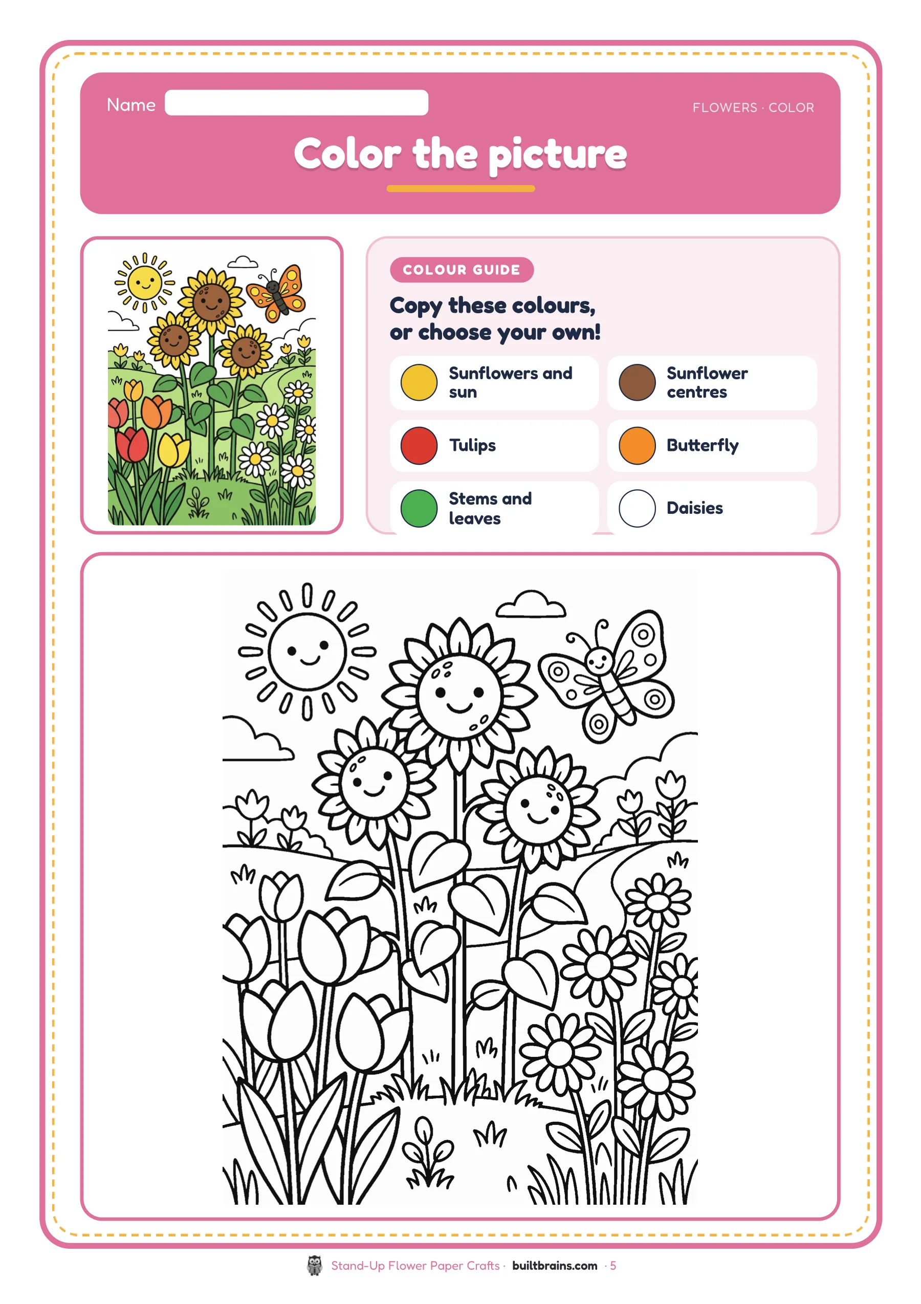 Stand-Up Flower Paper Crafts — page preview 3