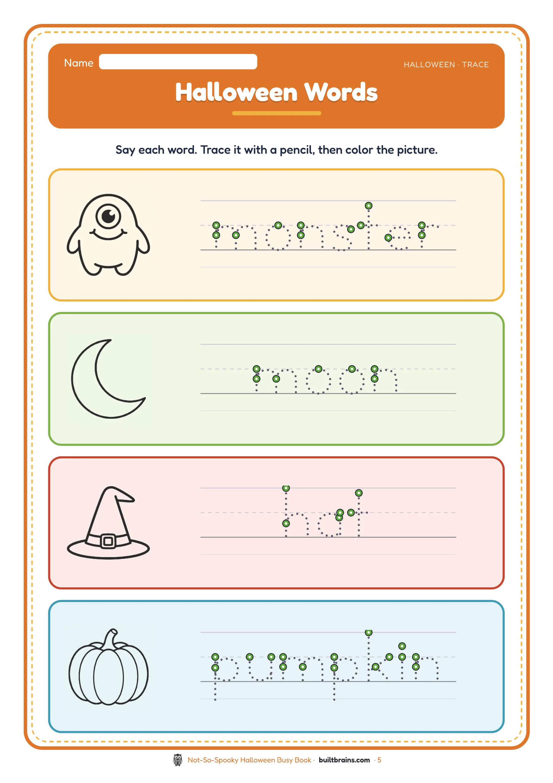 Not-So-Spooky Halloween Busy Book — page preview 2