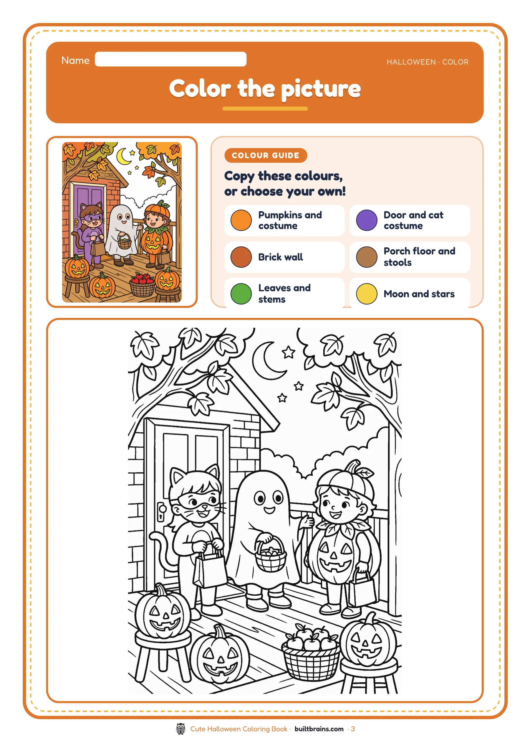 Cute Halloween Coloring Book — page preview 1