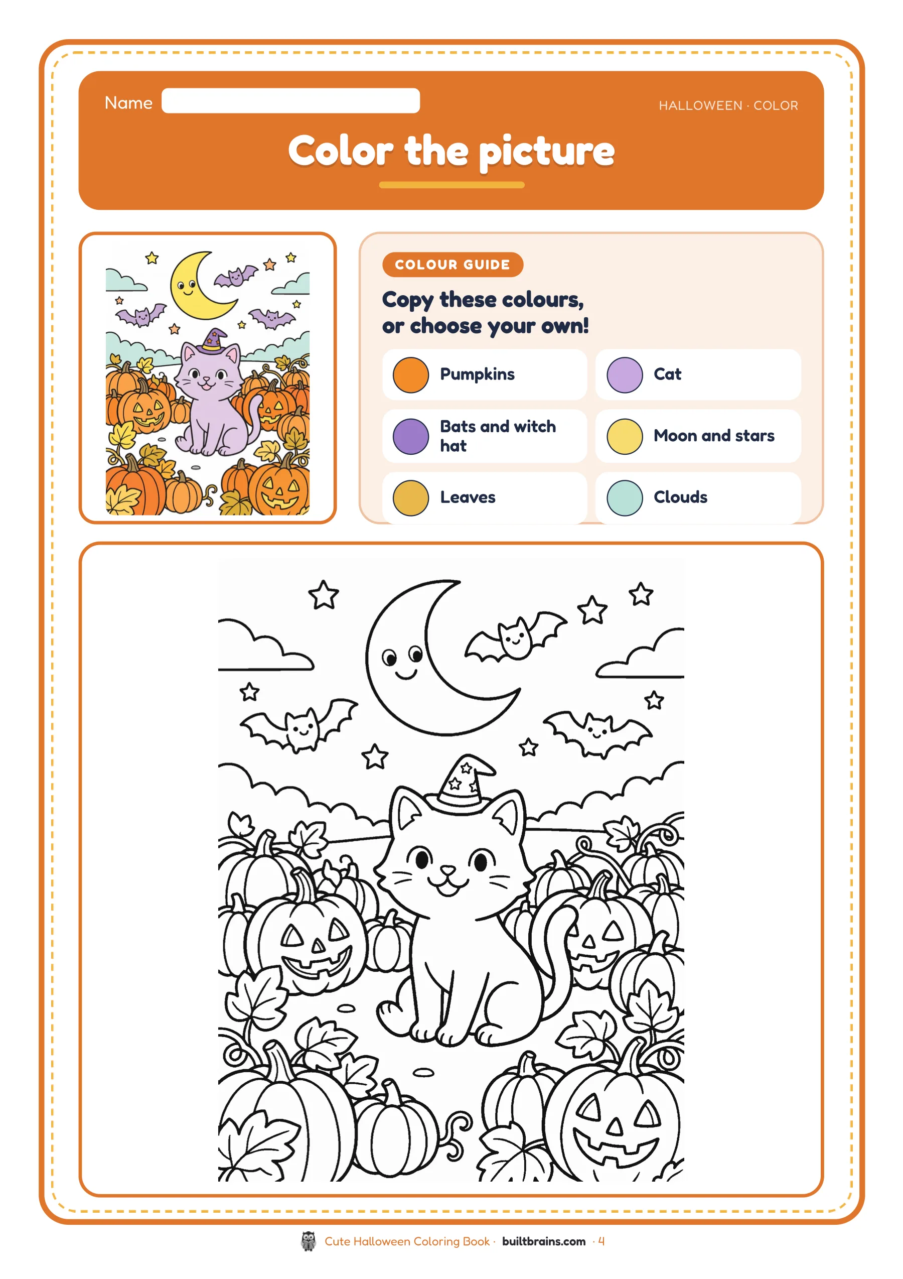 Cute Halloween Coloring Book — page preview 2